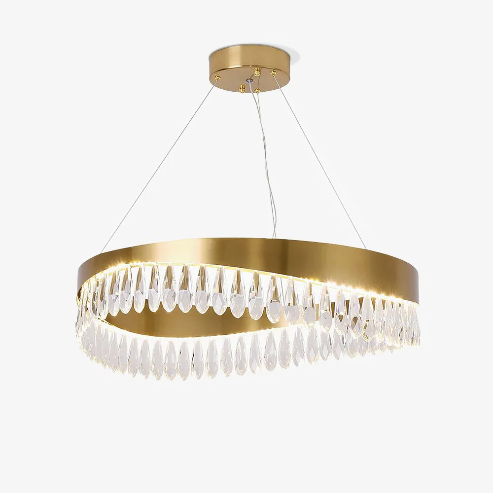 Lustra Chandelier Crystal Ring LED Polished