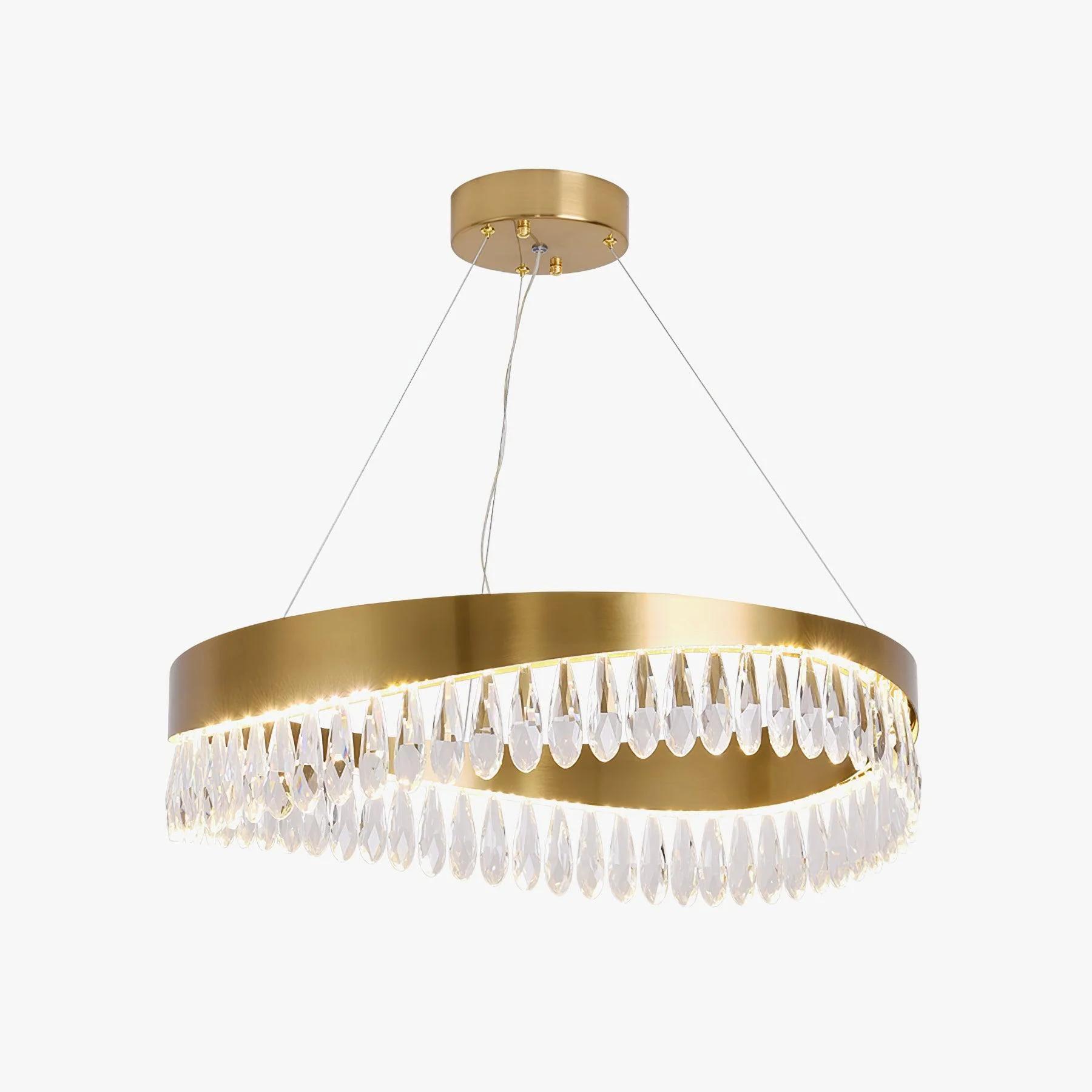 Lustra Chandelier Crystal Ring LED Polished - Image 5