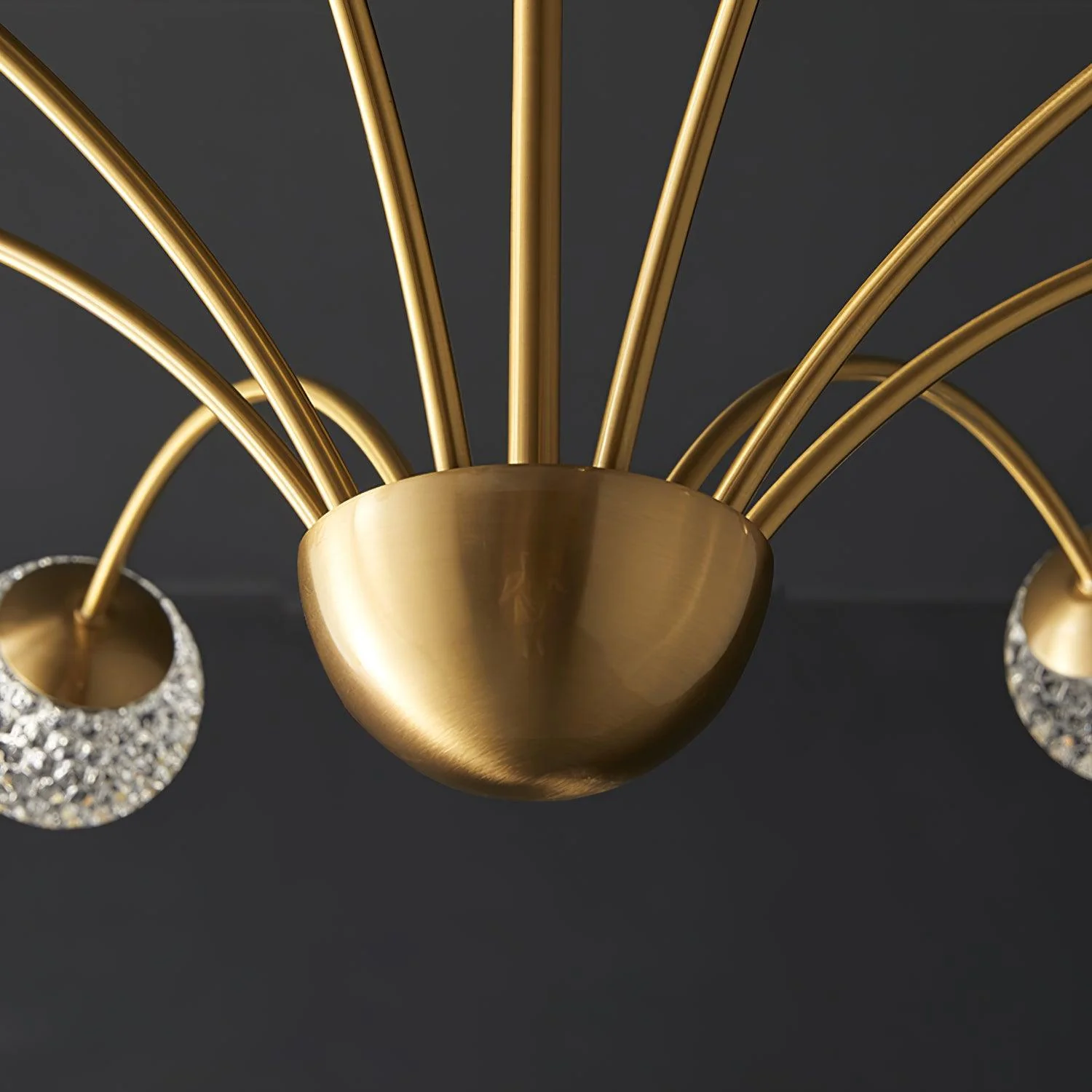 Lustra Chandelier Curved Arms Brass - Image 19