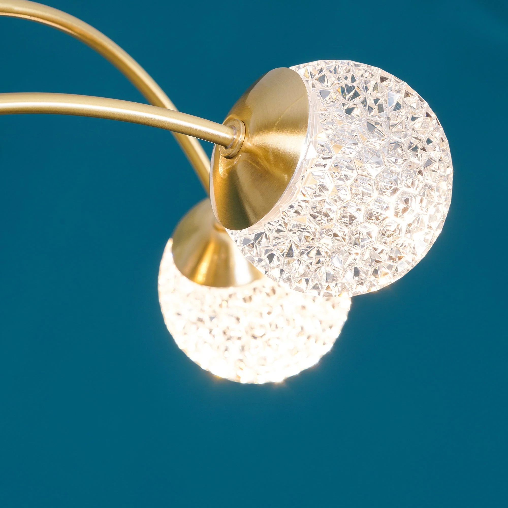 Lustra Chandelier Curved Arms Brass - Image 22