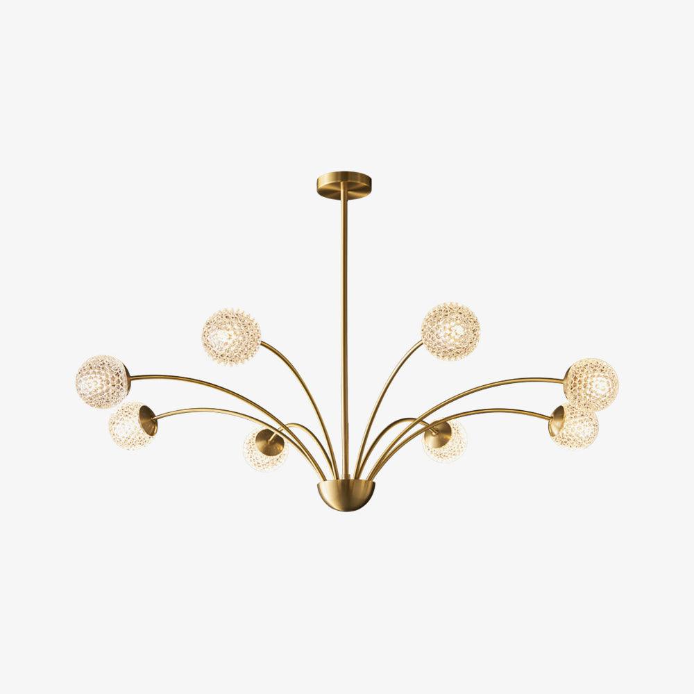Lustra Chandelier Curved Arms Brass - Image 25