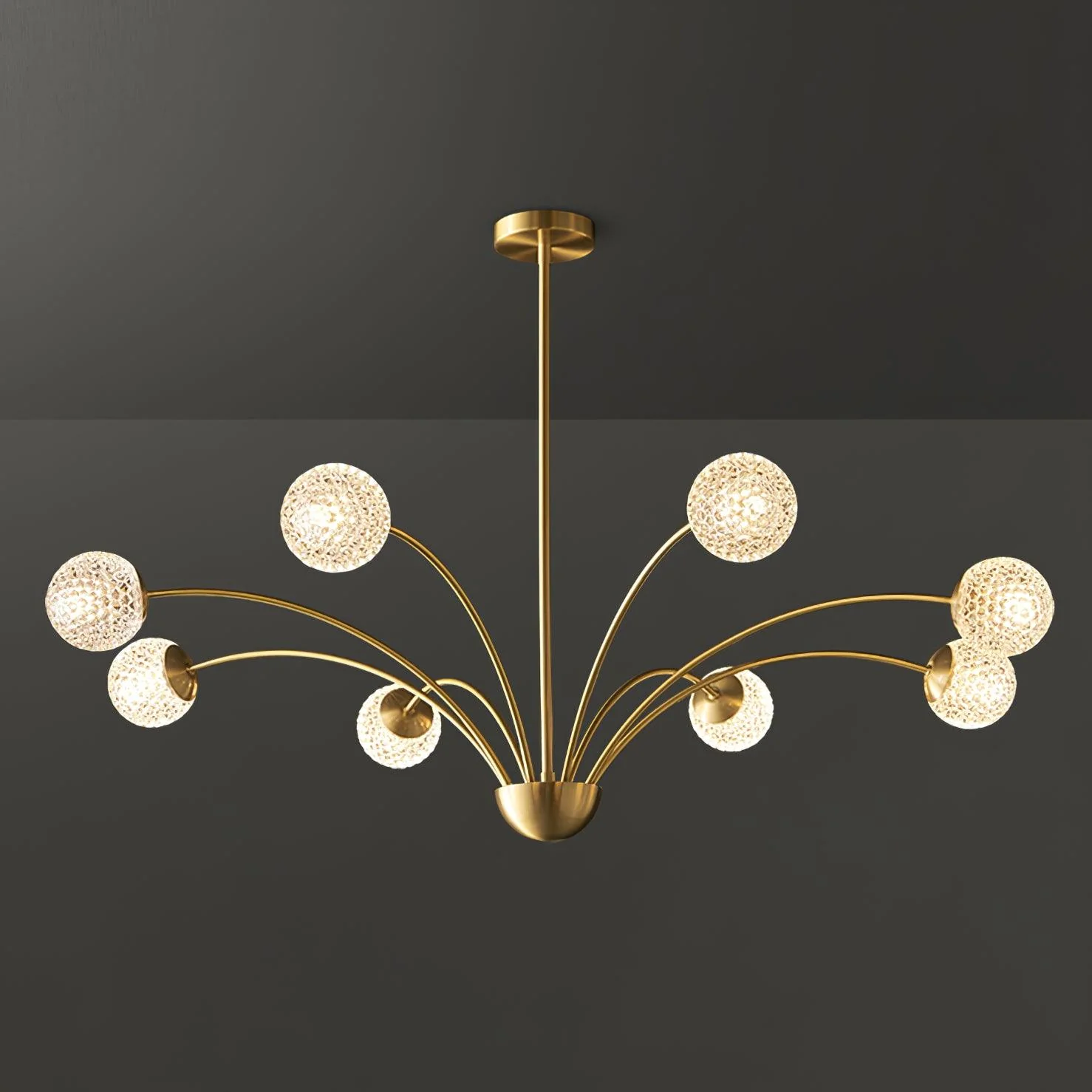 Lustra Chandelier Curved Arms Brass - Image 31