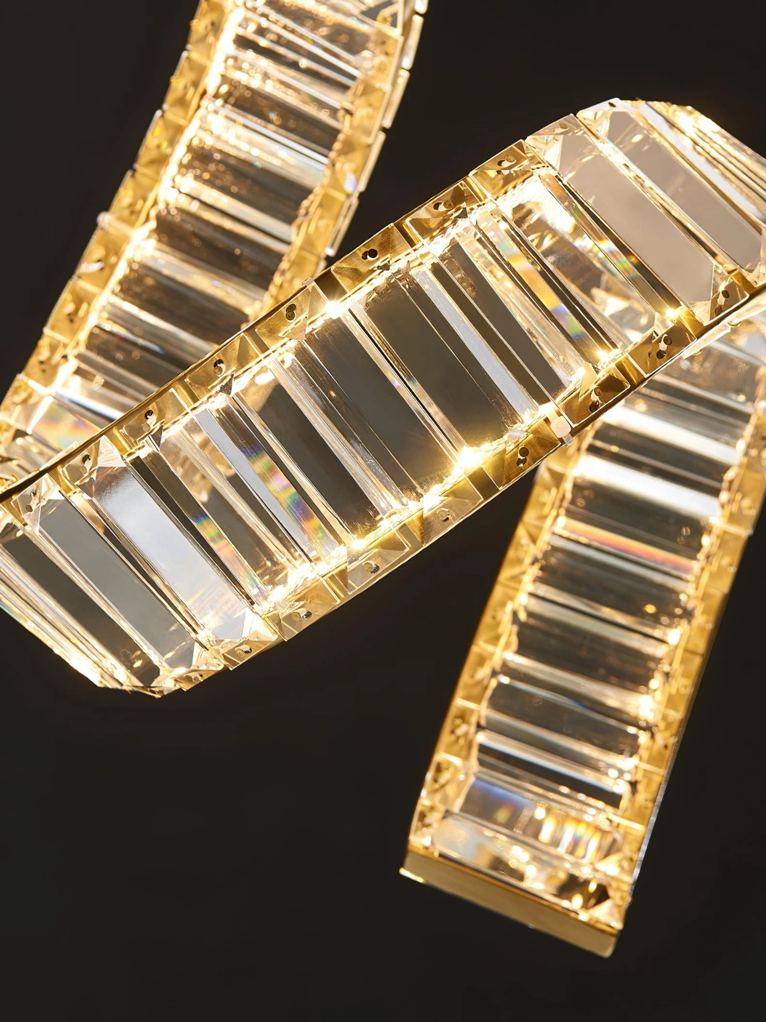 Lustra Chandelier Curved LED Crystal Luxurious - Image 15