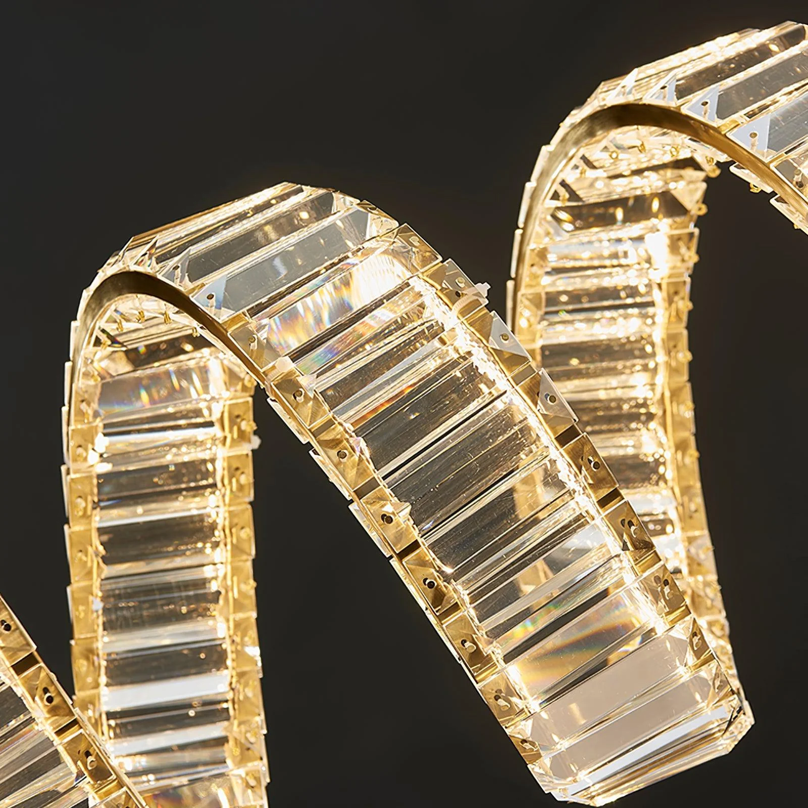 Lustra Chandelier Curved LED Crystal Luxurious - Image 19
