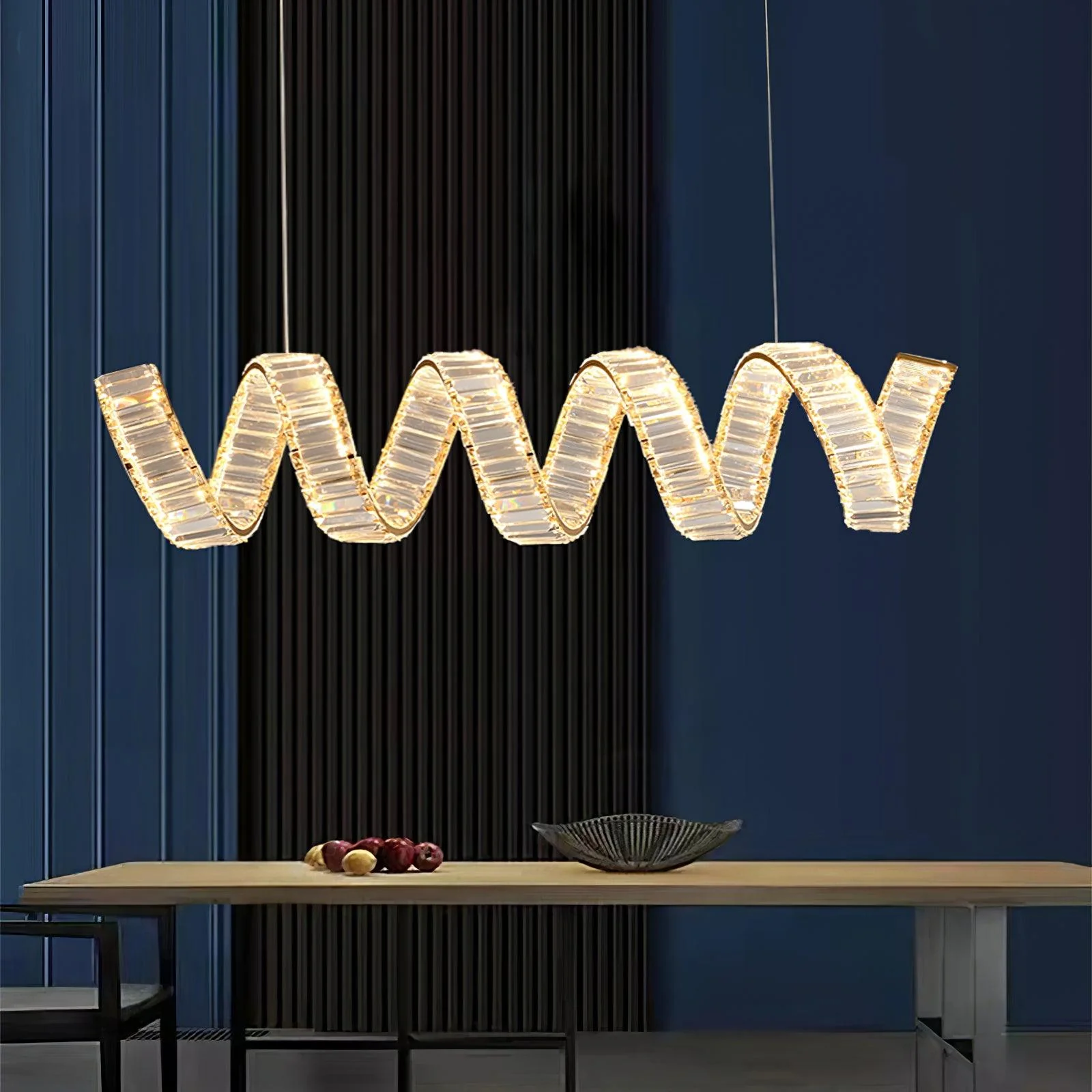 Lustra Chandelier Curved LED Crystal Luxurious - Image 29