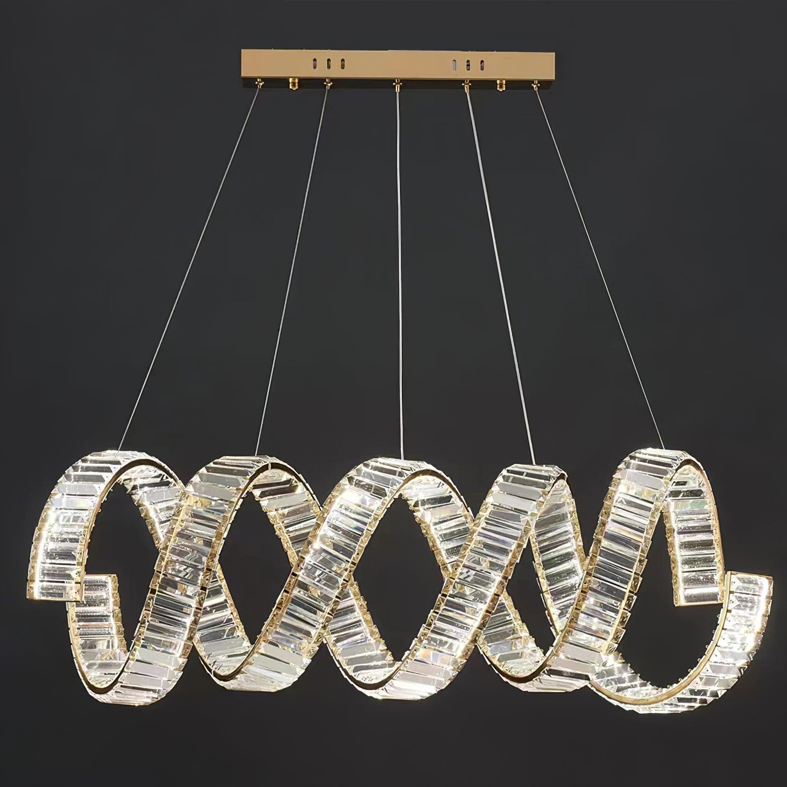 Lustra Chandelier Curved LED Crystal Luxurious - Image 30