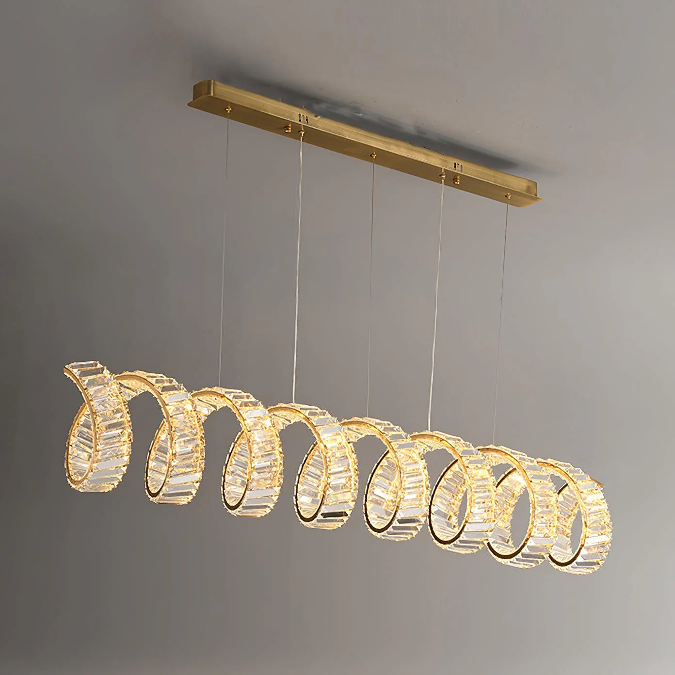 Lustra Chandelier Curved LED Crystal Luxurious - Image 31