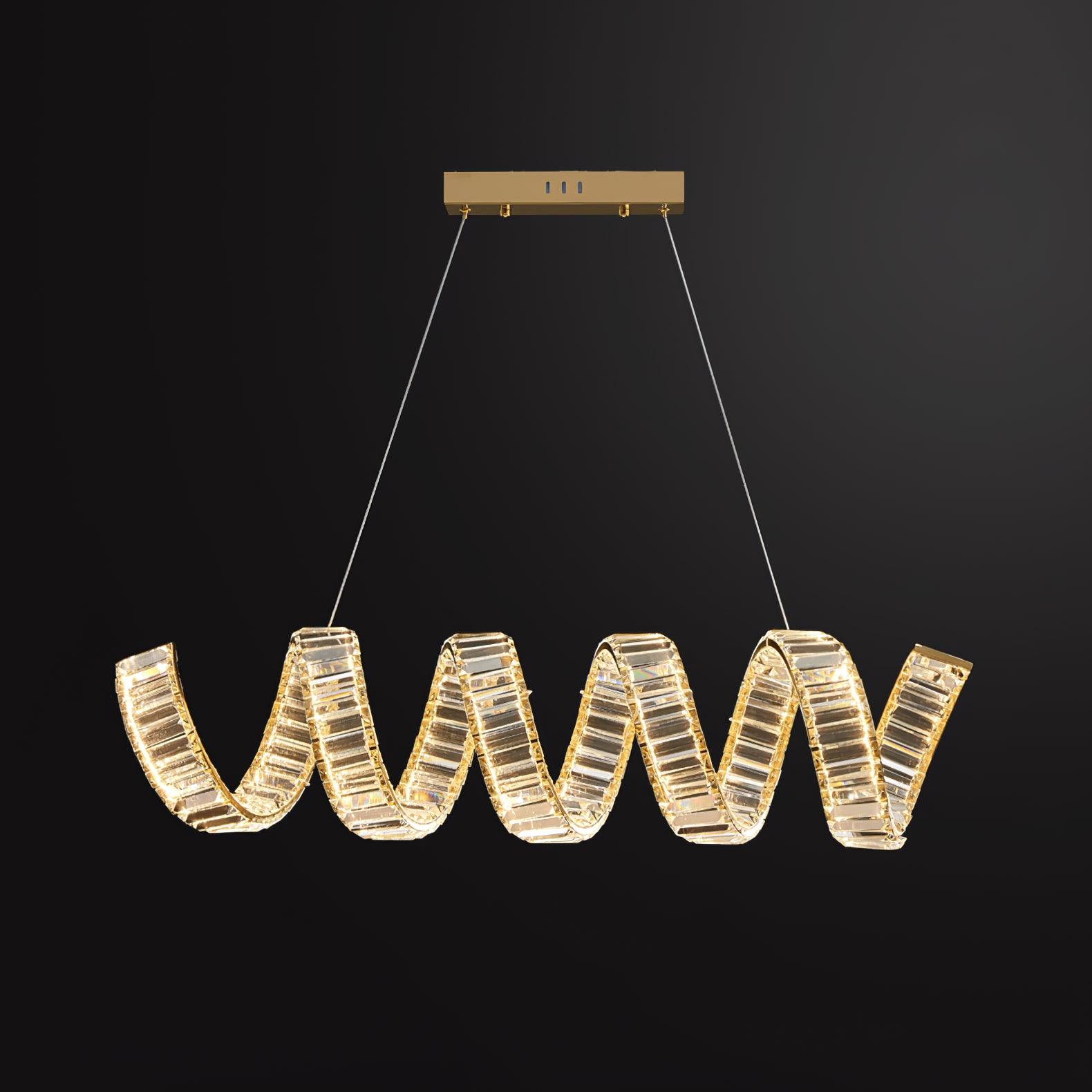 Lustra Chandelier Curved LED Crystal Luxurious - Image 32