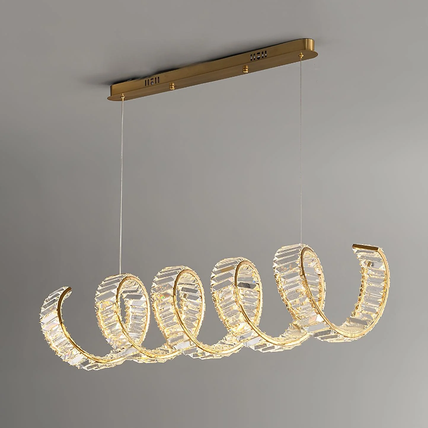 Lustra Chandelier Curved LED Crystal Luxurious - Image 33