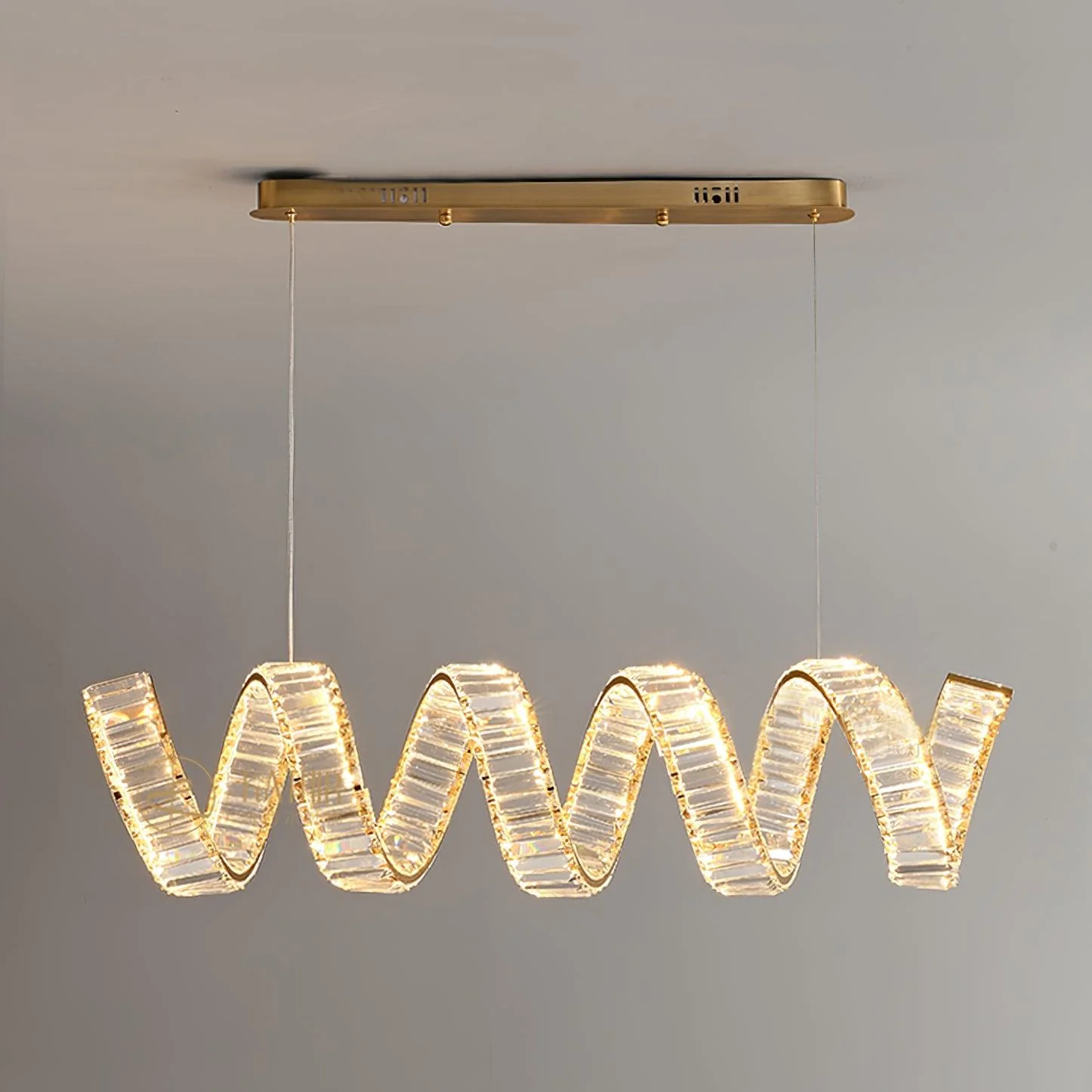 Lustra Chandelier Curved LED Crystal Luxurious - Image 34