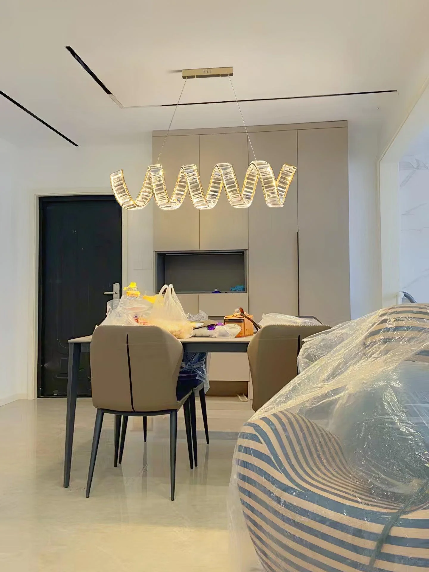 Lustra Chandelier Curved LED Crystal Luxurious - Image 7