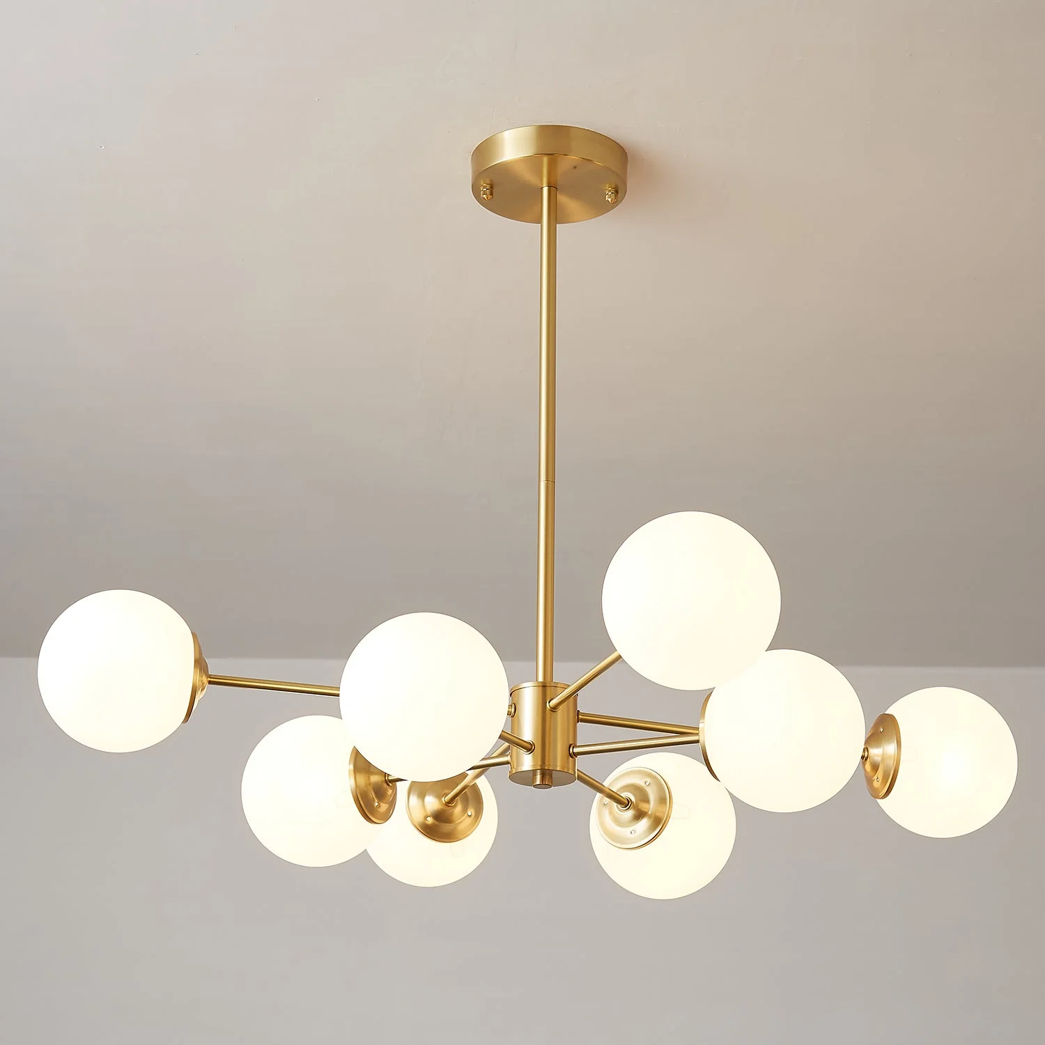 Lustra Chandelier Elysium Brass Frosted Glass Orbs - Image 11
