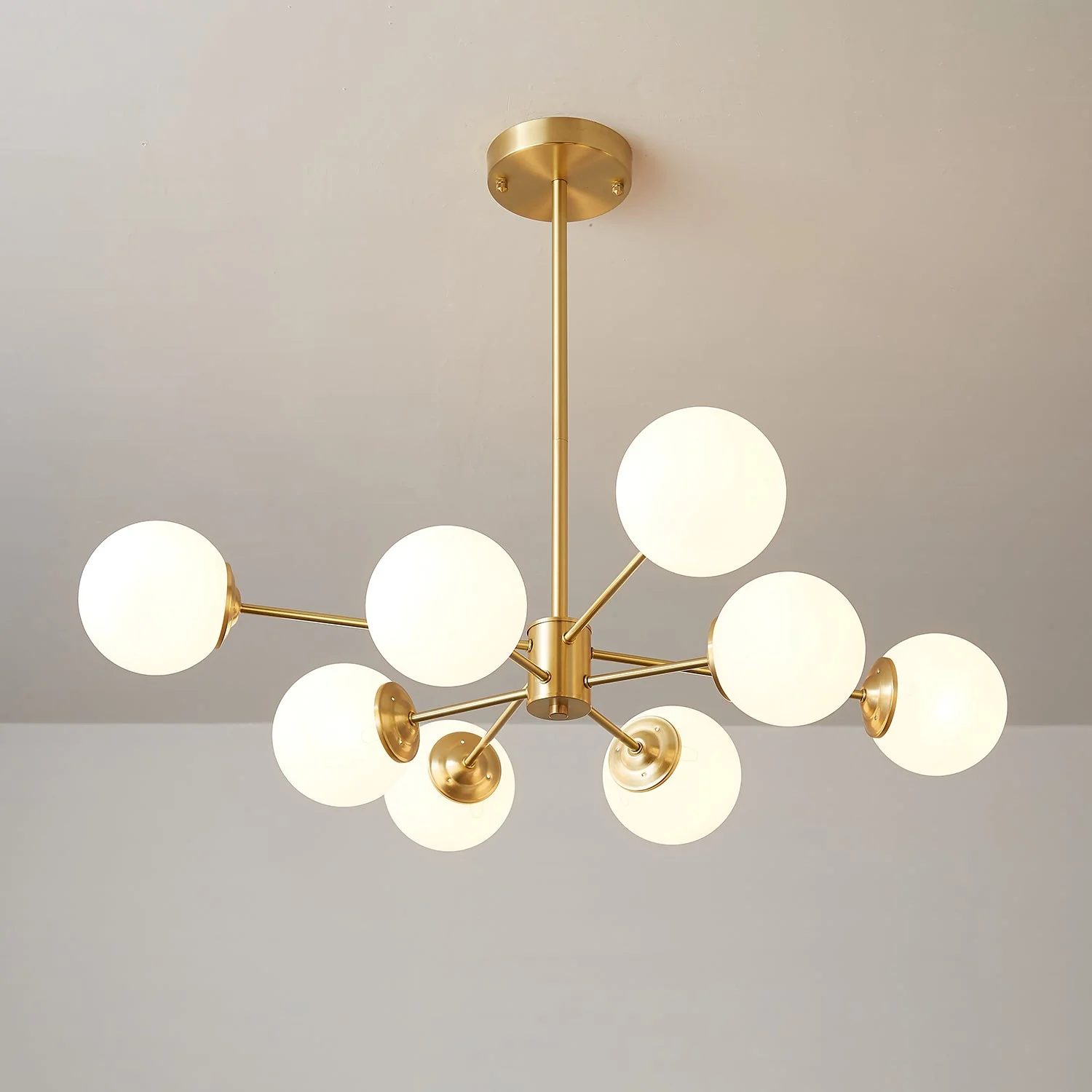 Lustra Chandelier Elysium Brass Frosted Glass Orbs - Image 13