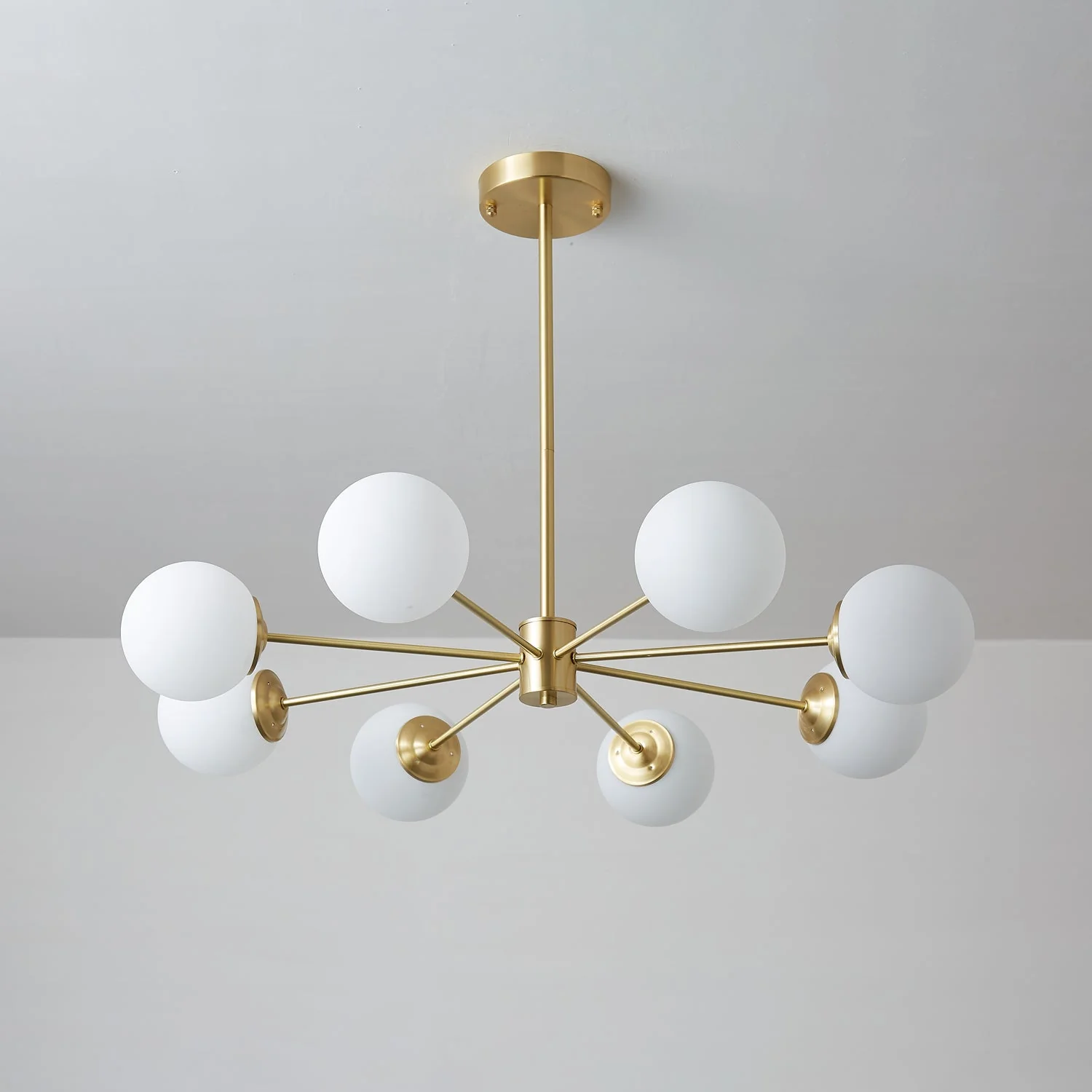 Lustra Chandelier Elysium Brass Frosted Glass Orbs - Image 17