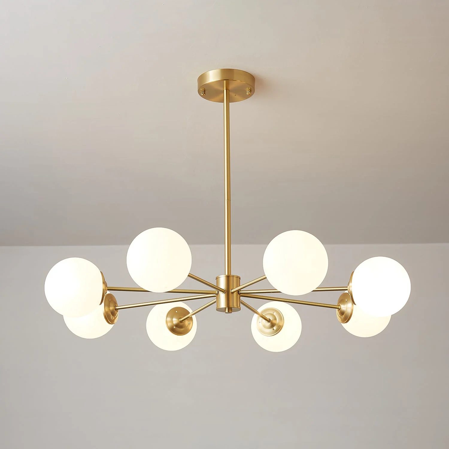 Lustra Chandelier Elysium Brass Frosted Glass Orbs - Image 19