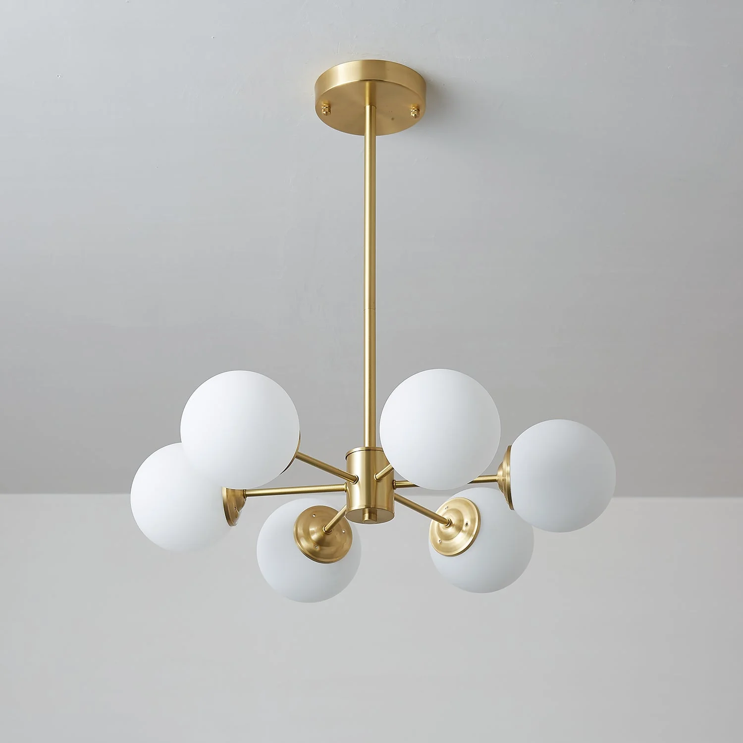 Lustra Chandelier Elysium Brass Frosted Glass Orbs - Image 20