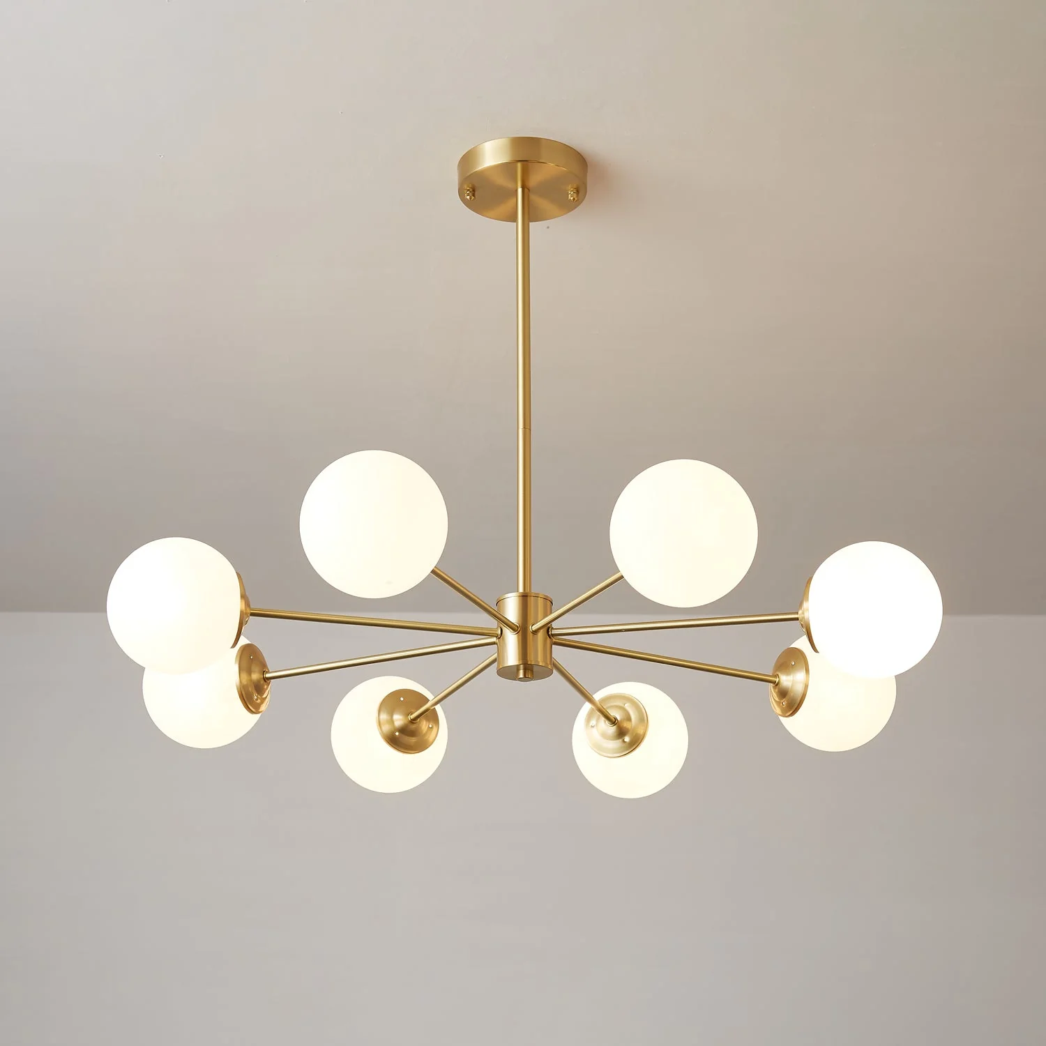Lustra Chandelier Elysium Brass Frosted Glass Orbs - Image 22