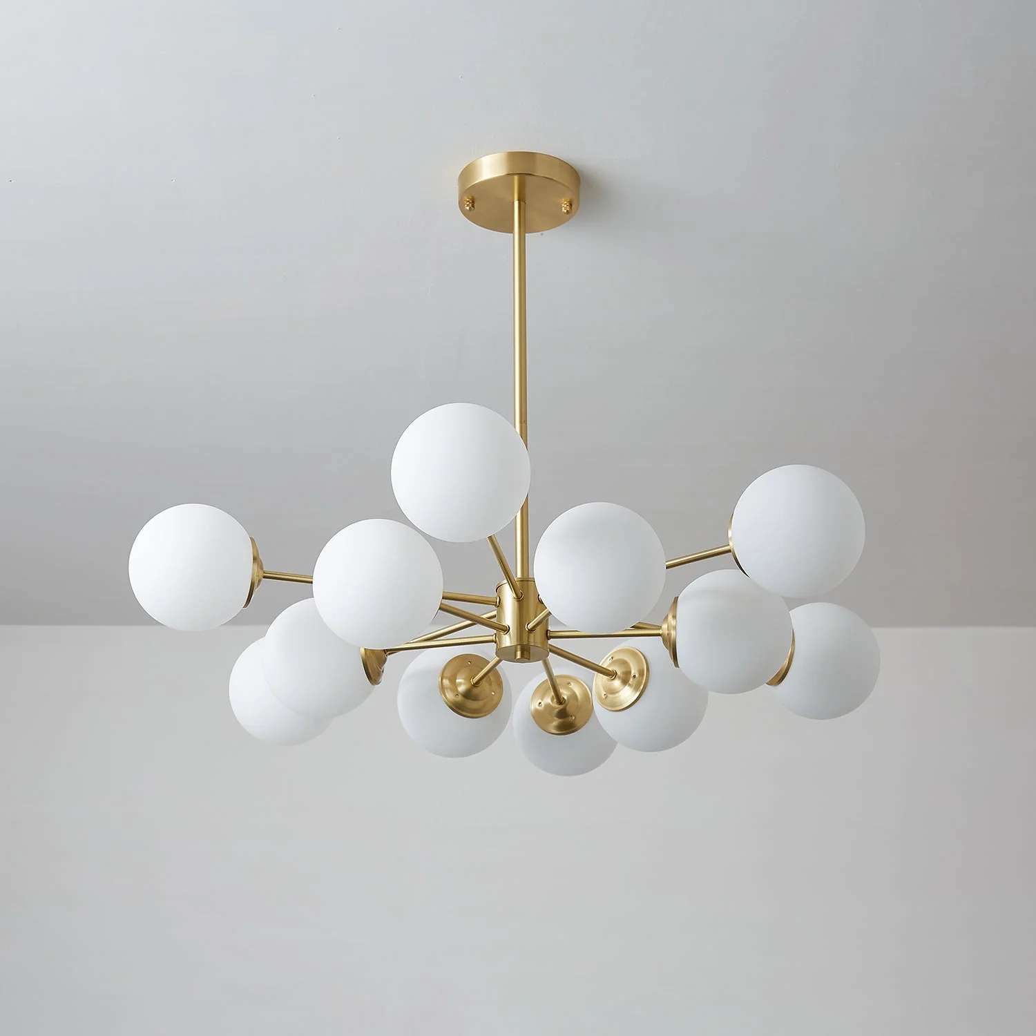 Lustra Chandelier Elysium Brass Frosted Glass Orbs - Image 23