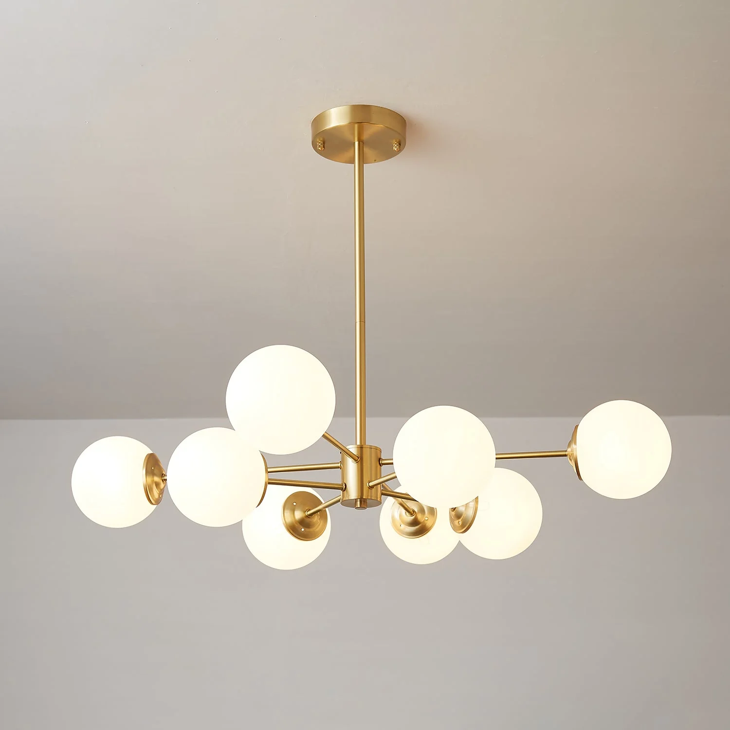Lustra Chandelier Elysium Brass Frosted Glass Orbs - Image 24