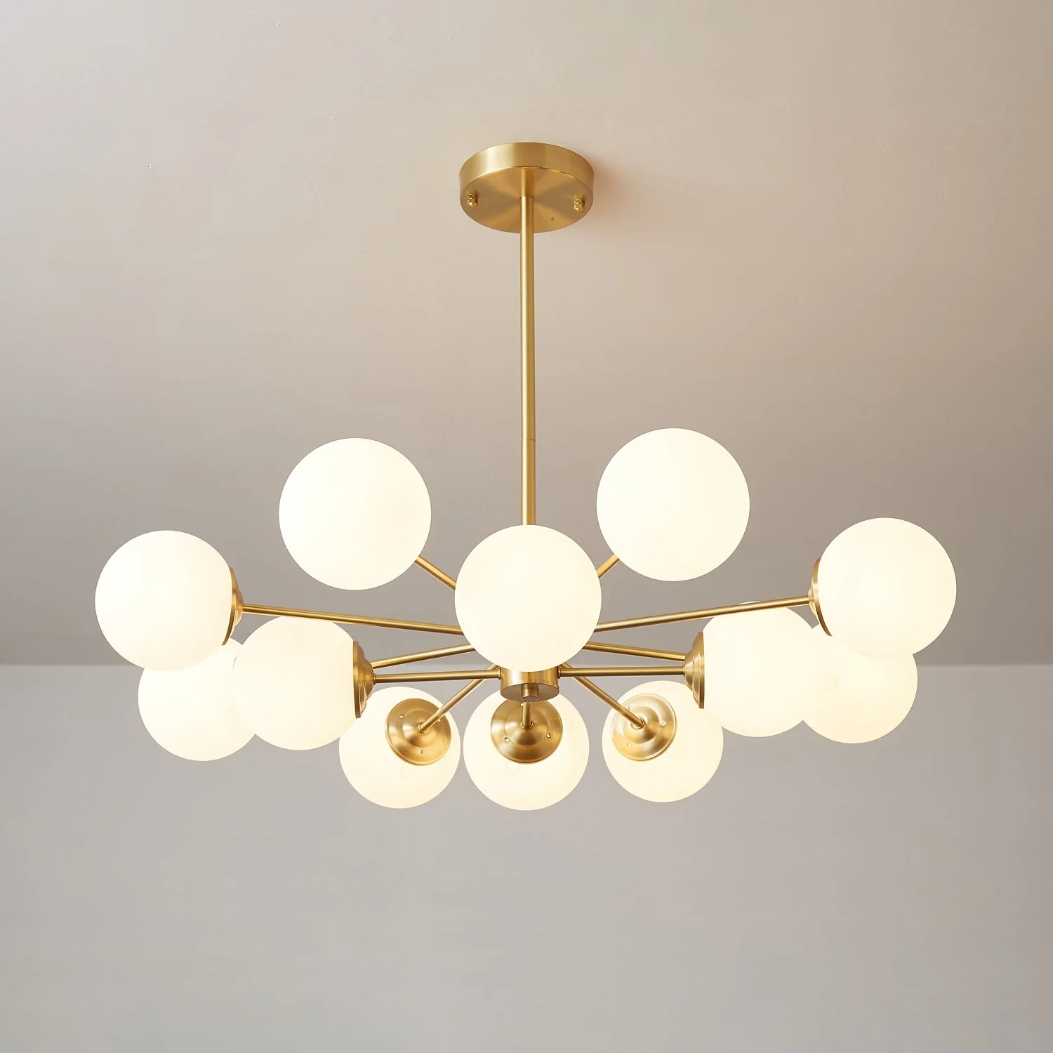 Lustra Chandelier Elysium Brass Frosted Glass Orbs - Image 26
