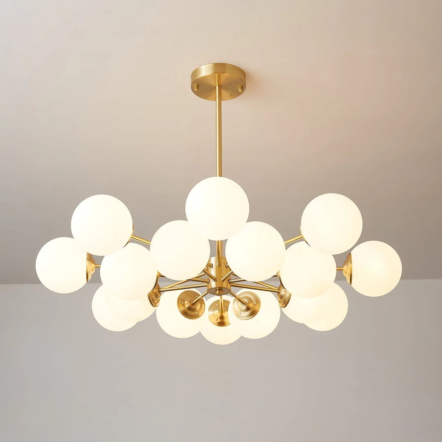 Lustra Chandelier Elysium Brass Frosted Glass Orbs - Image 27