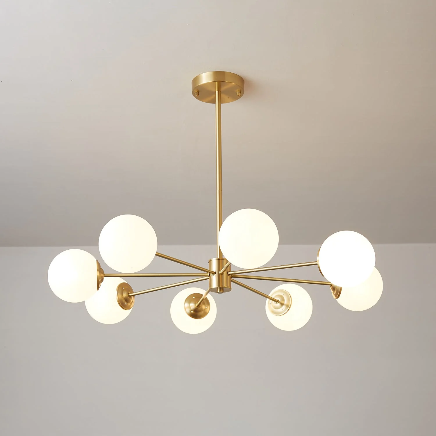 Lustra Chandelier Elysium Brass Frosted Glass Orbs - Image 28