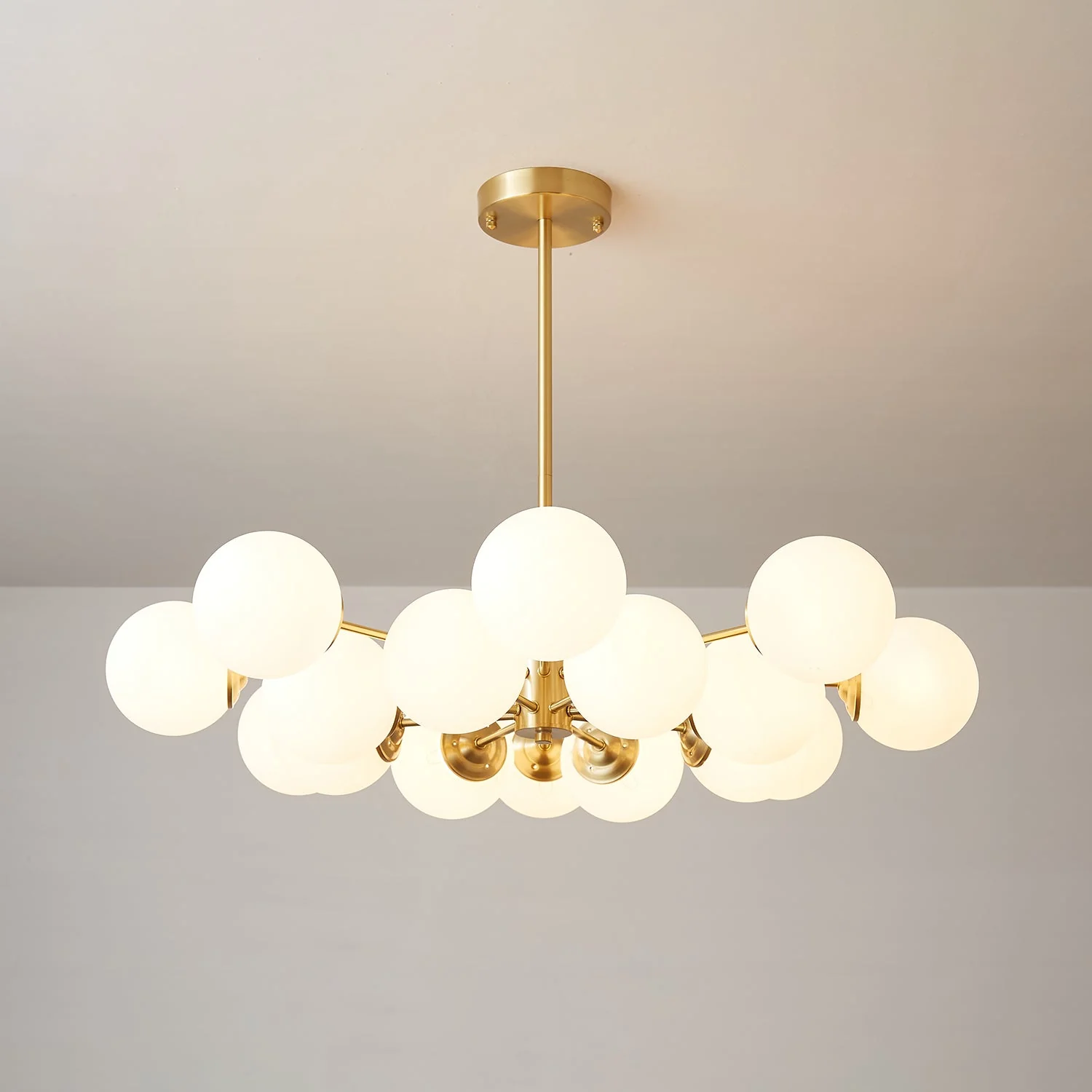 Lustra Chandelier Elysium Brass Frosted Glass Orbs - Image 29