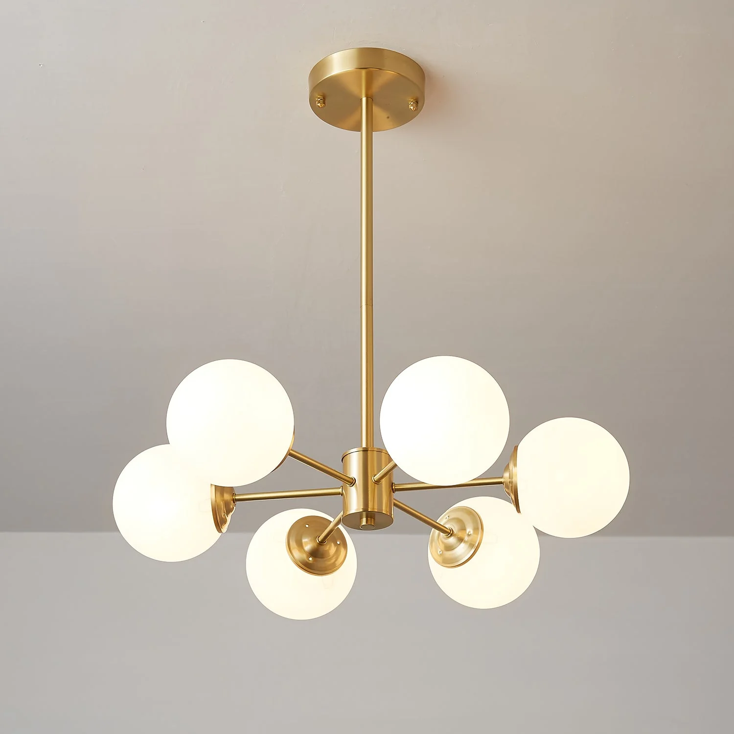 Lustra Chandelier Elysium Brass Frosted Glass Orbs - Image 3