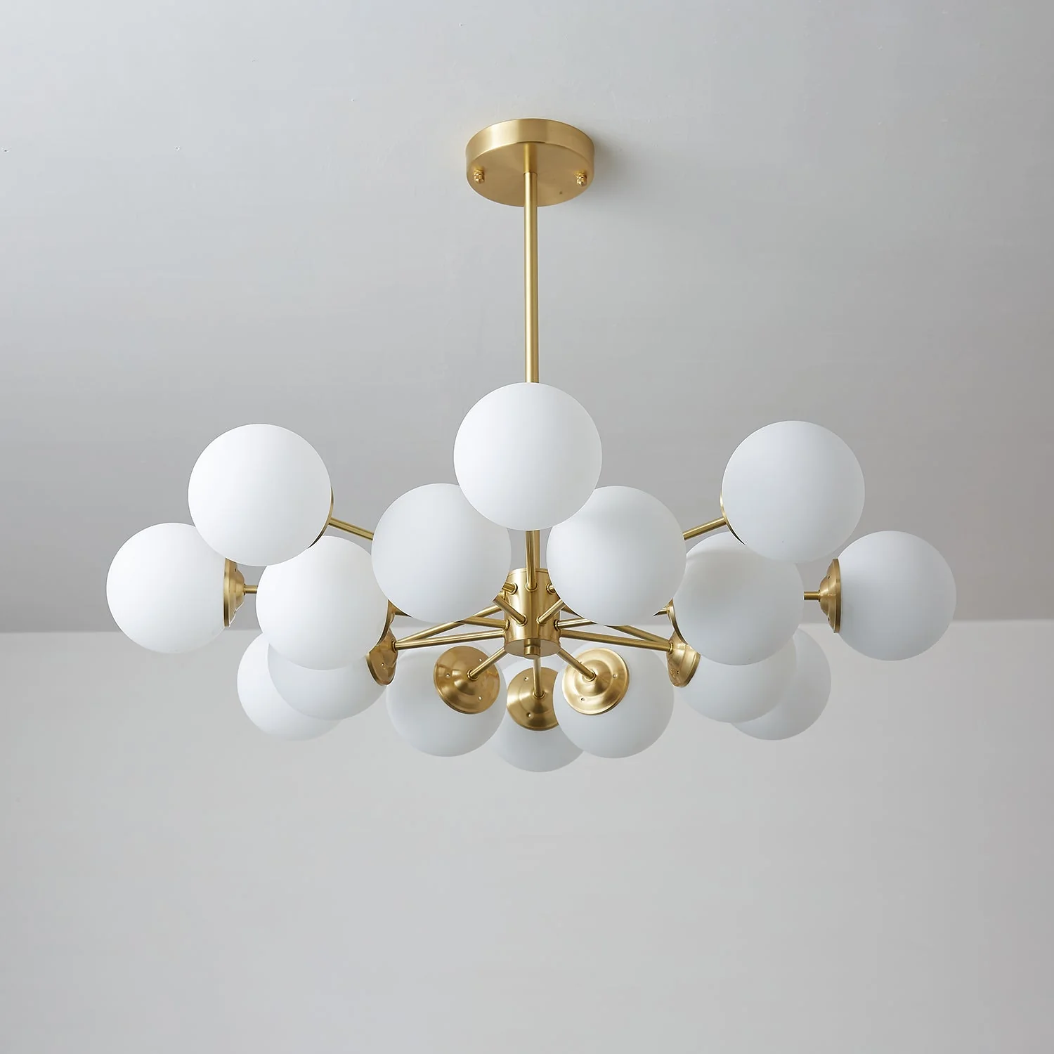 Lustra Chandelier Elysium Brass Frosted Glass Orbs - Image 33