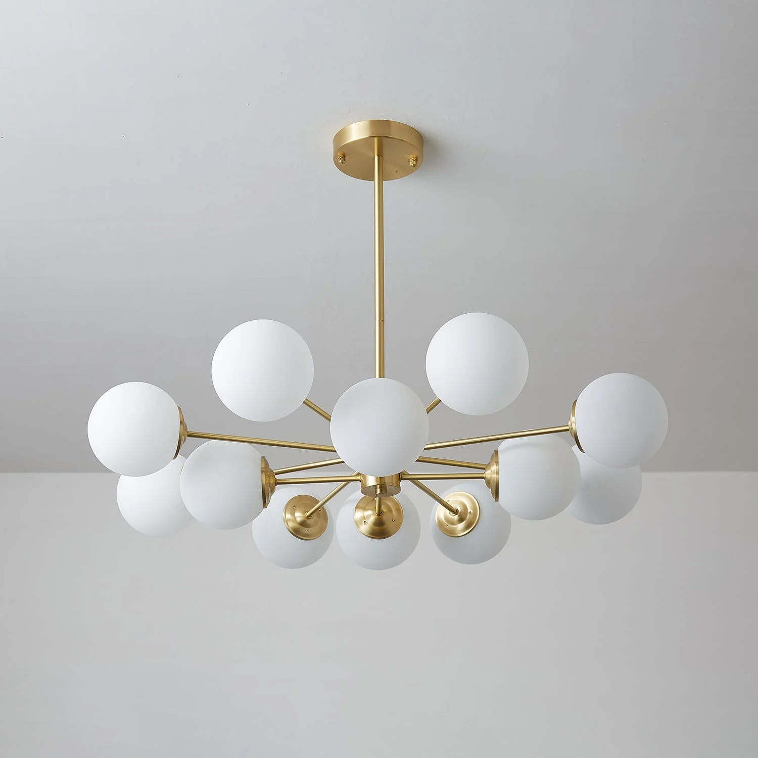 Lustra Chandelier Elysium Brass Frosted Glass Orbs - Image 37