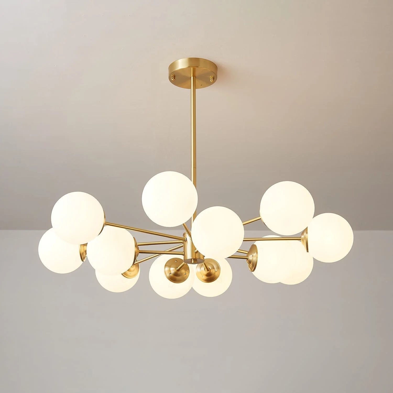 Lustra Chandelier Elysium Brass Frosted Glass Orbs - Image 39