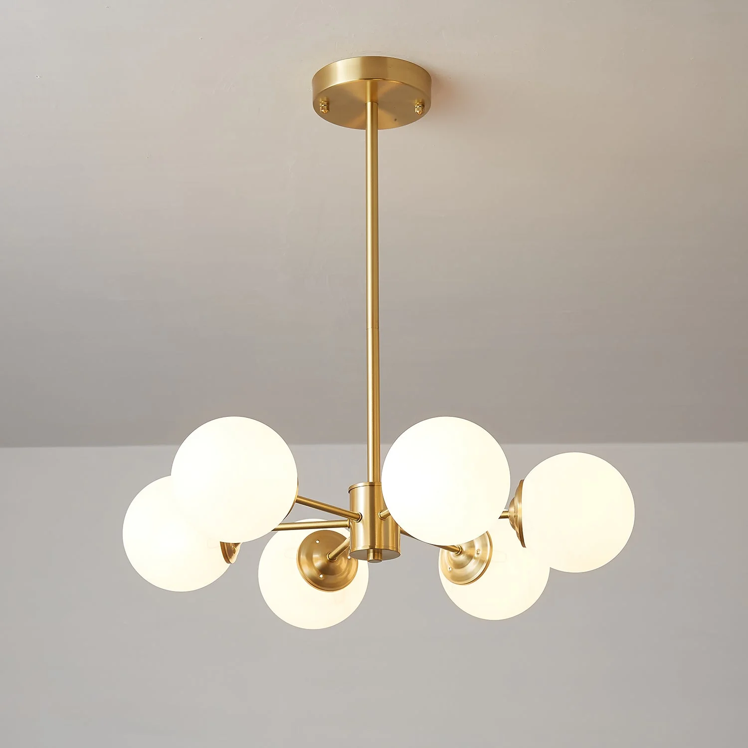 Lustra Chandelier Elysium Brass Frosted Glass Orbs - Image 5