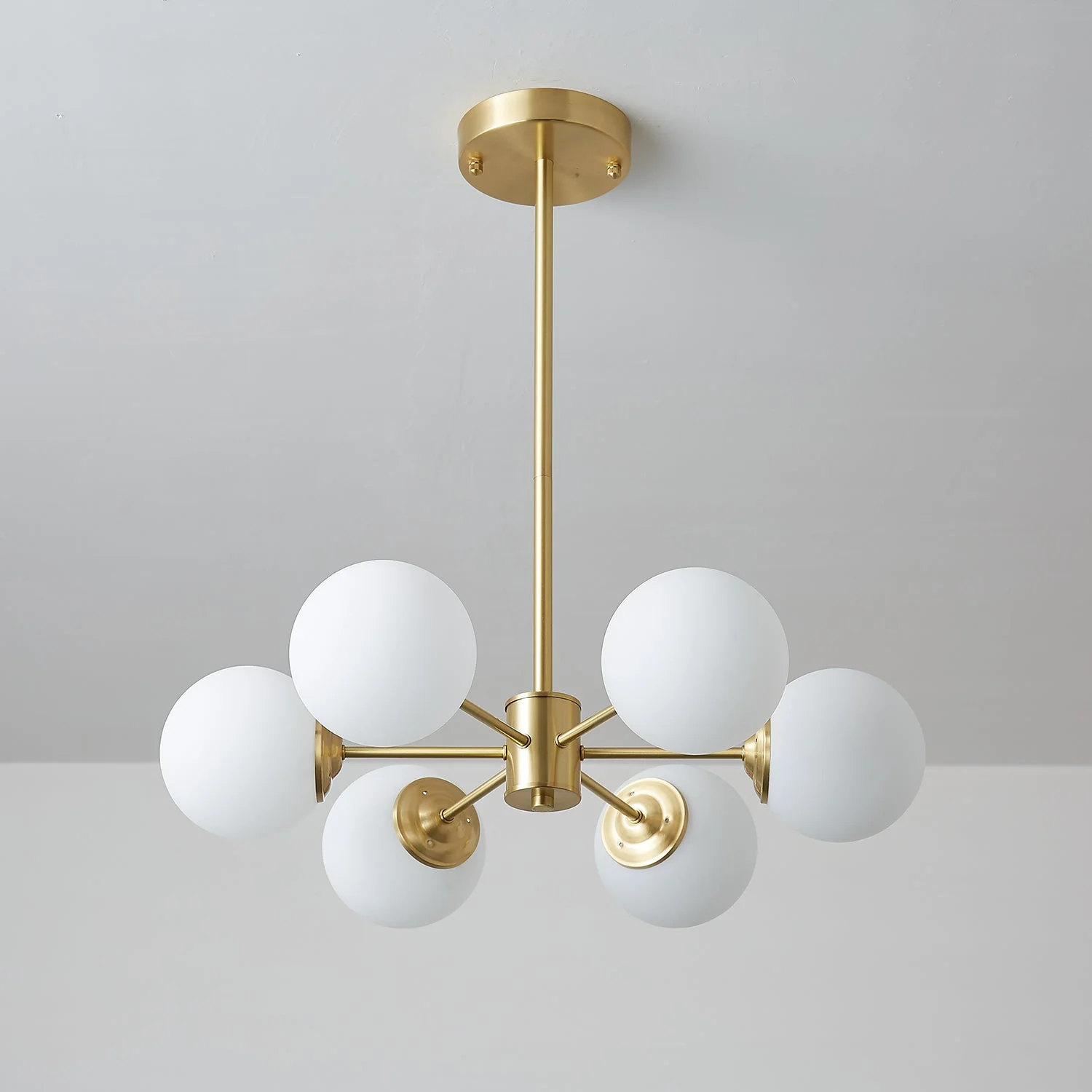 Lustra Chandelier Elysium Brass Frosted Glass Orbs - Image 6