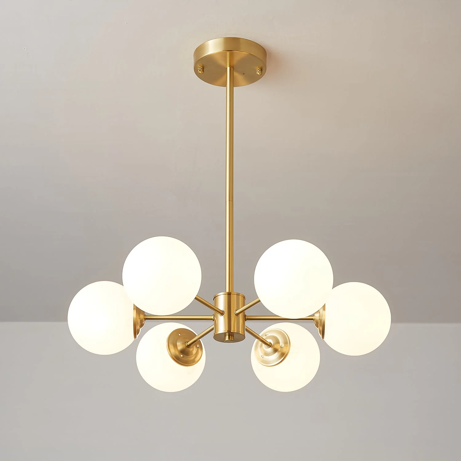 Lustra Chandelier Elysium Brass Frosted Glass Orbs - Image 7