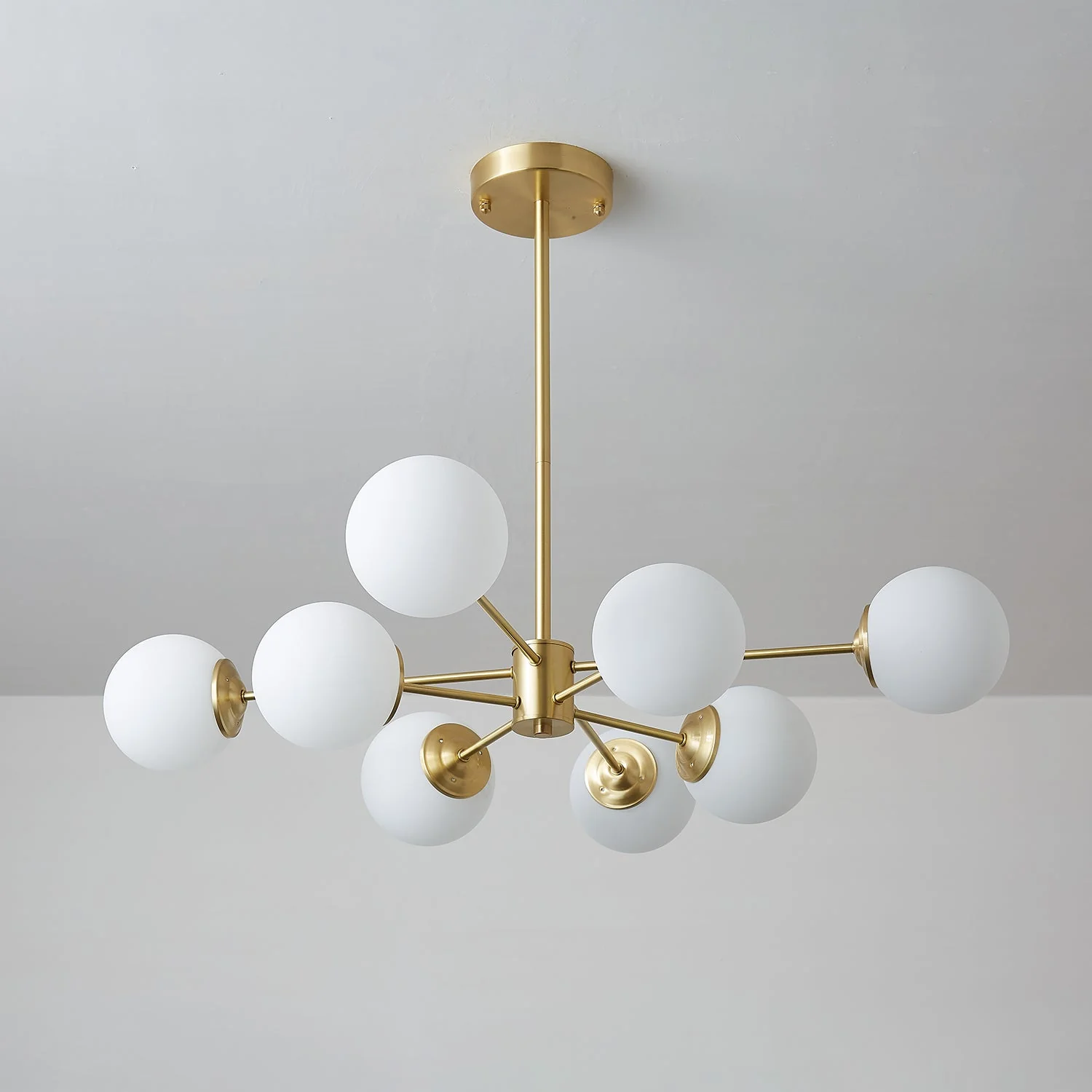 Lustra Chandelier Elysium Brass Frosted Glass Orbs - Image 8