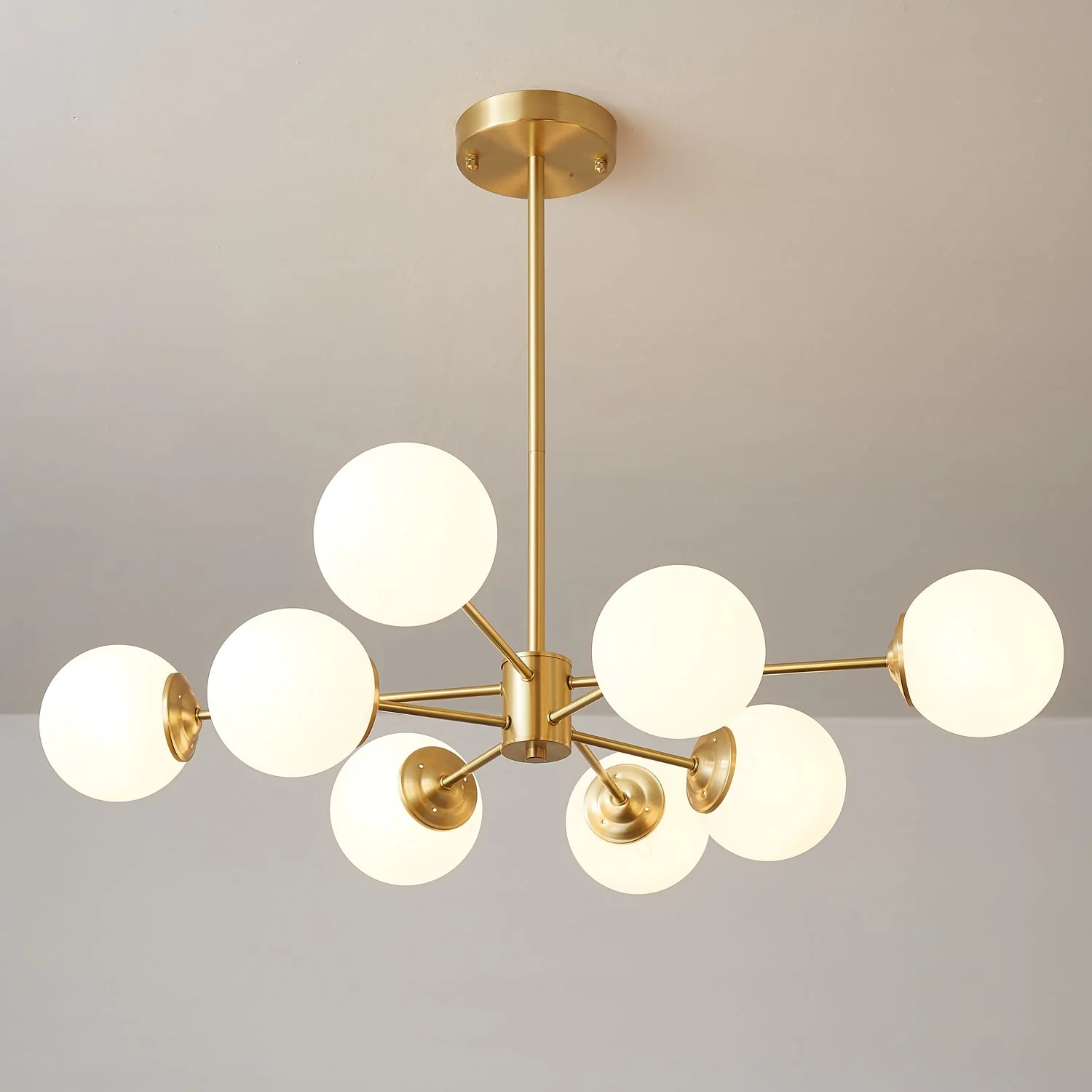 Lustra Chandelier Elysium Brass Frosted Glass Orbs - Image 9