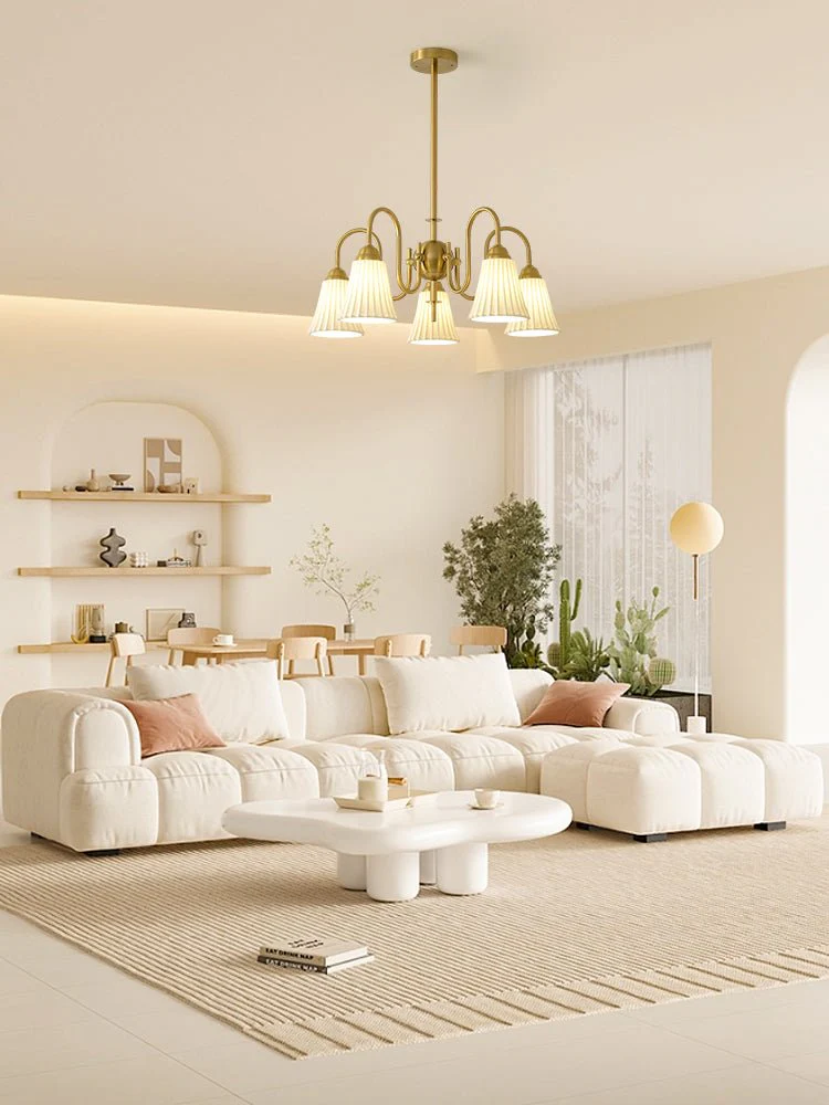 Lustra Chandelier Esther Ceramic Pleated Modern - Image 2