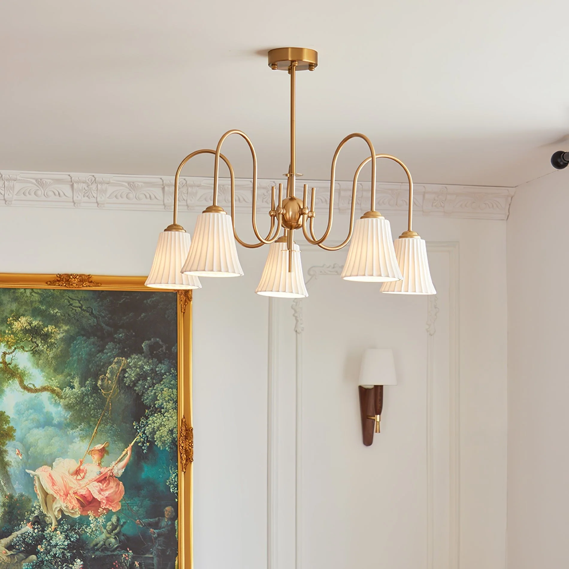 Lustra Chandelier Esther Ceramic Pleated Modern - Image 4