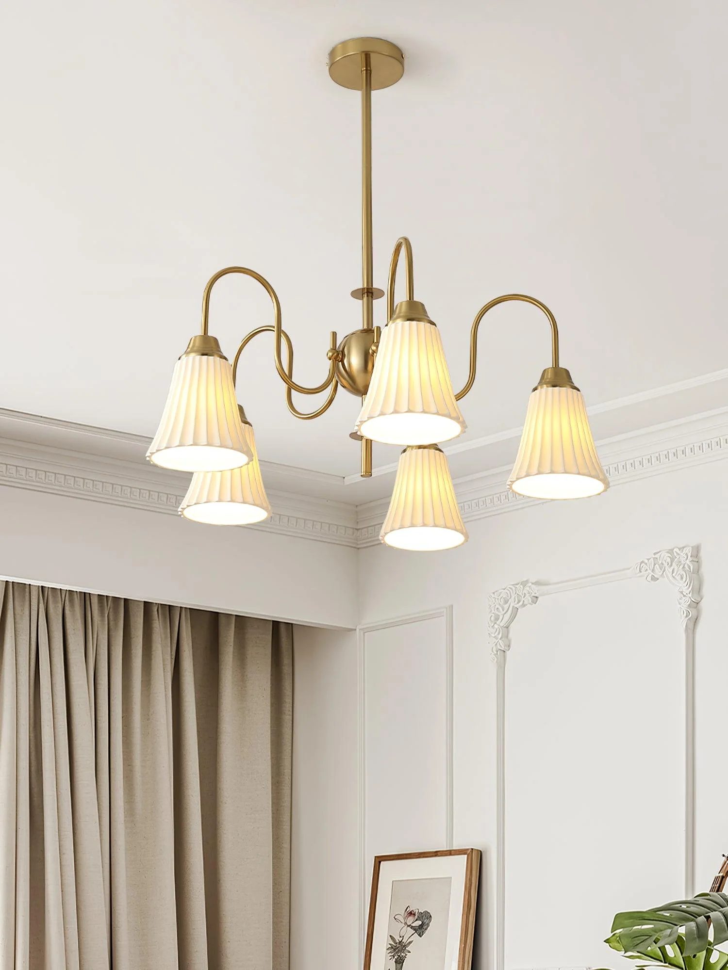 Lustra Chandelier Esther Ceramic Pleated Modern - Image 40