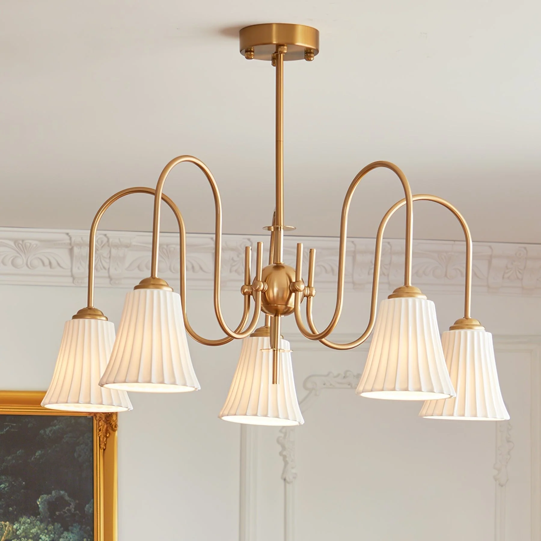 Lustra Chandelier Esther Ceramic Pleated Modern - Image 50