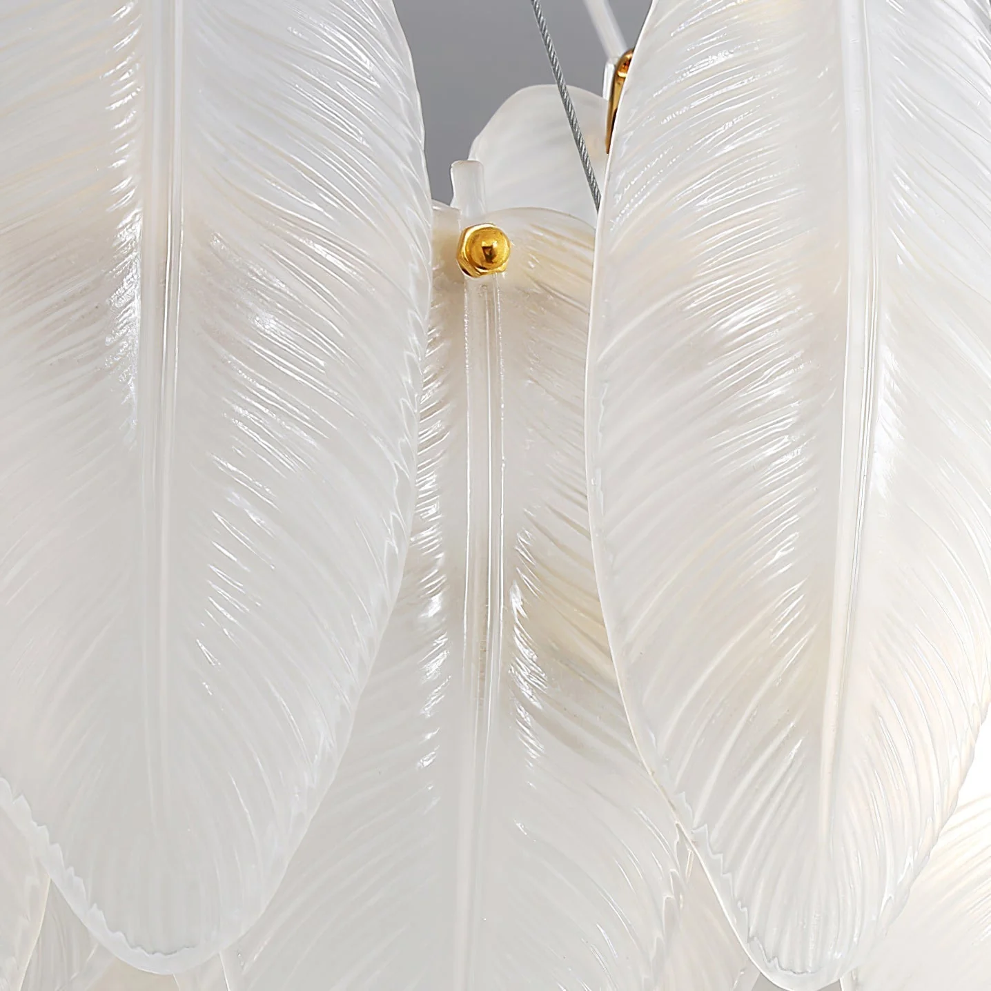 Lustra Chandelier Feather Glass Frosted Layered - Image 46