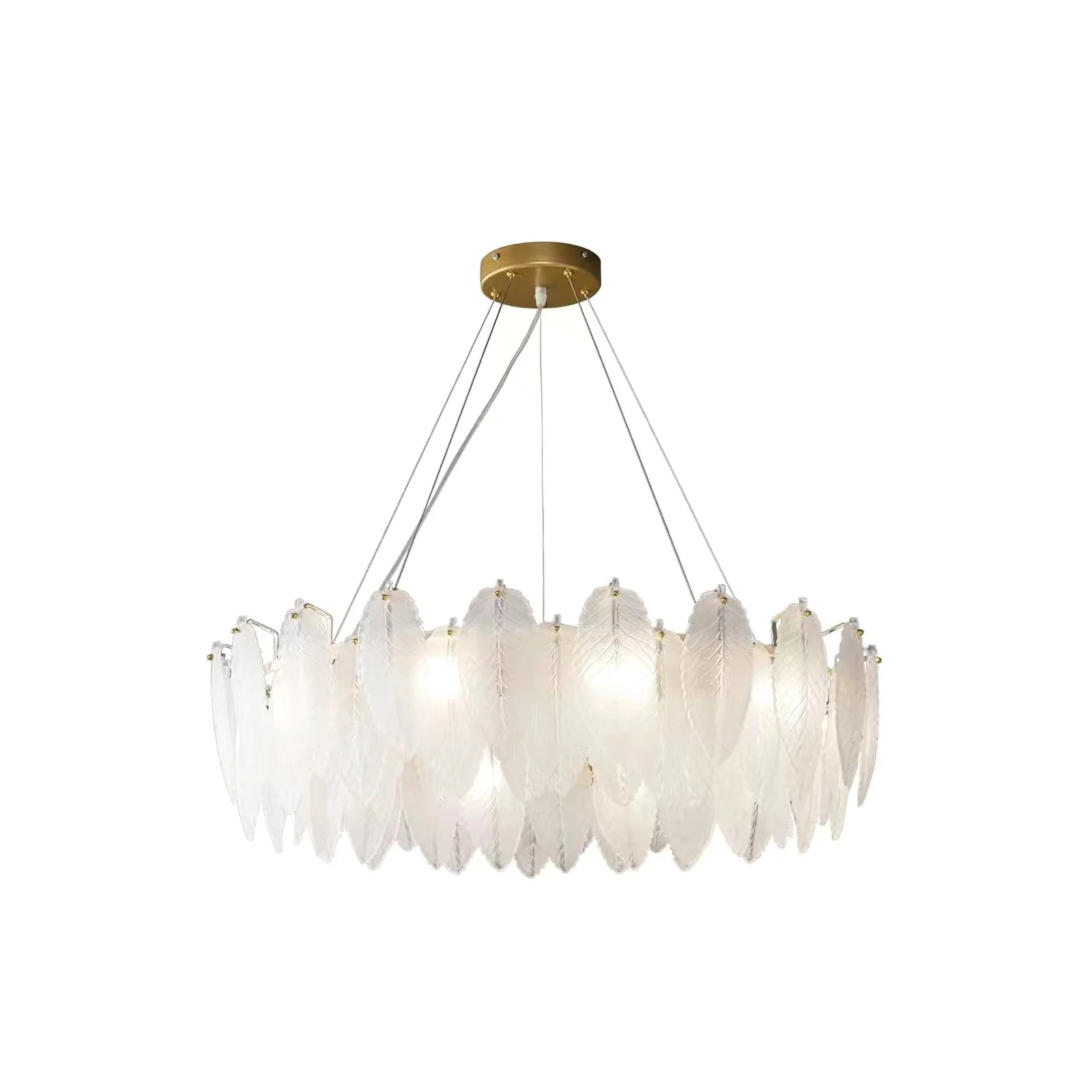 Lustra Chandelier Feather Glass Frosted Layered - Image 48