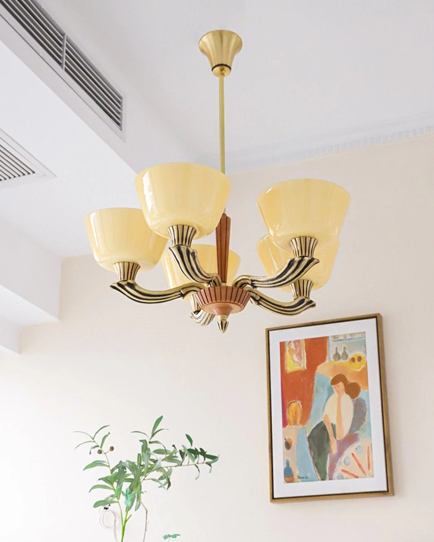 Lustra Chandelier Flared Shade Vintage - Image 10