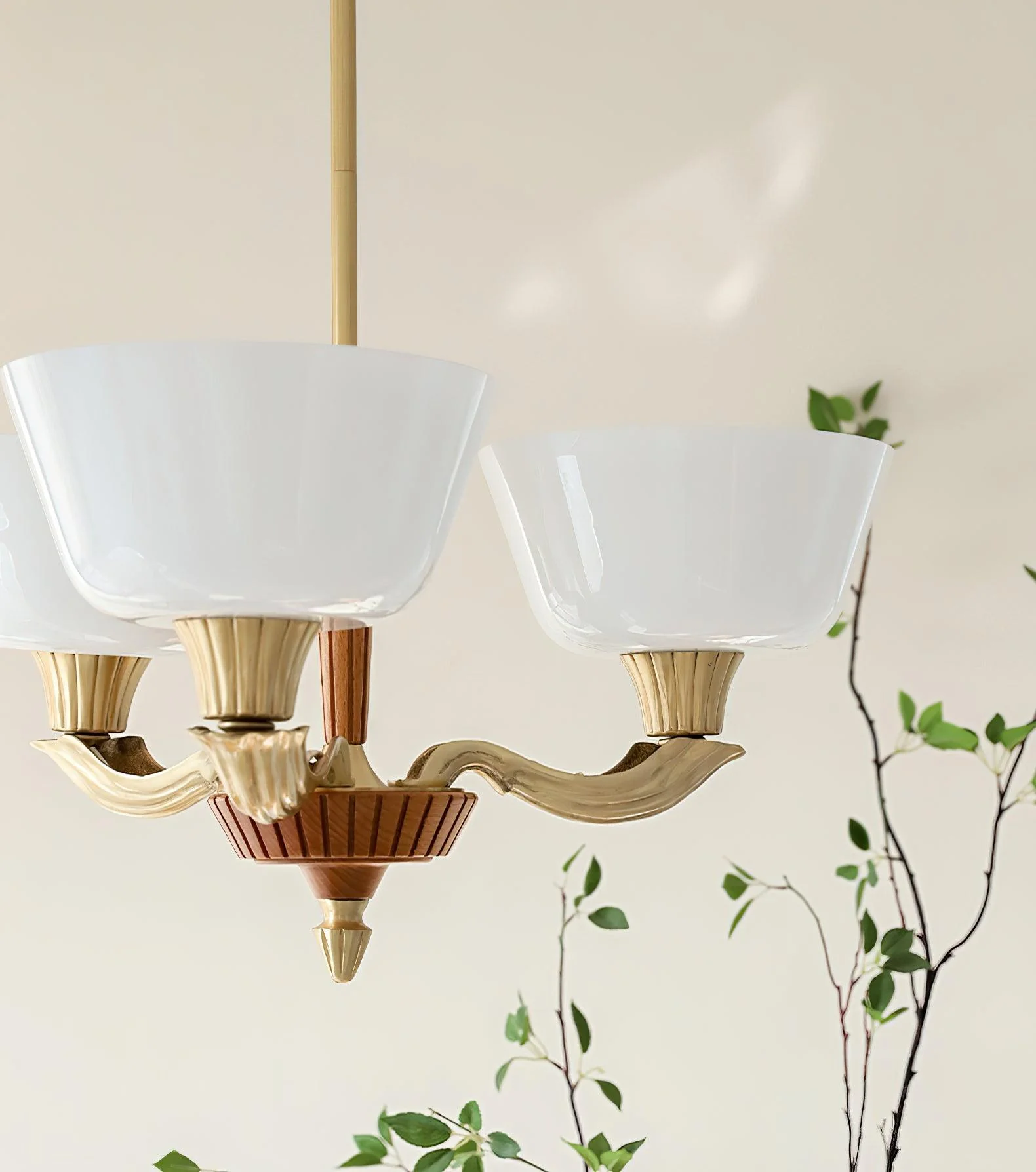 Lustra Chandelier Flared Shade Vintage - Image 11