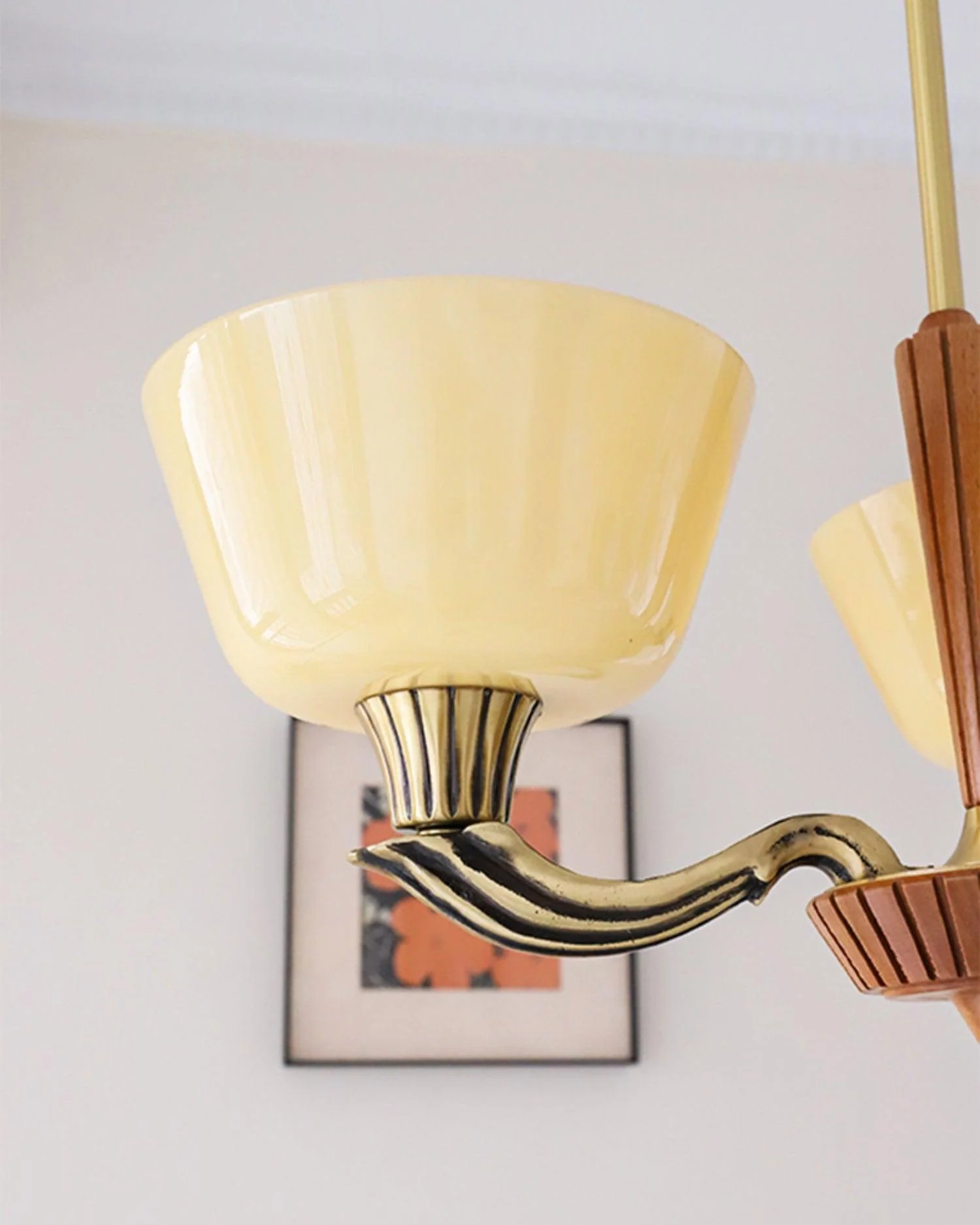 Lustra Chandelier Flared Shade Vintage - Image 14