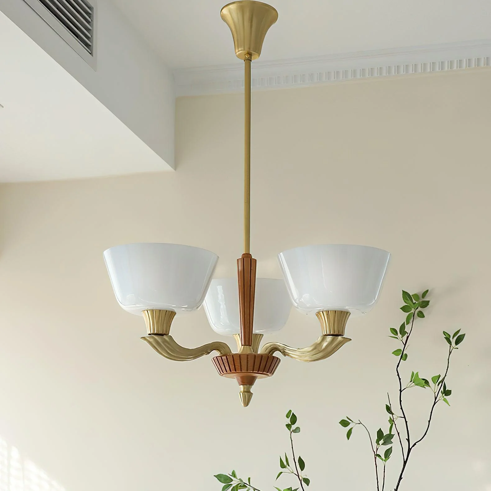 Lustra Chandelier Flared Shade Vintage - Image 23