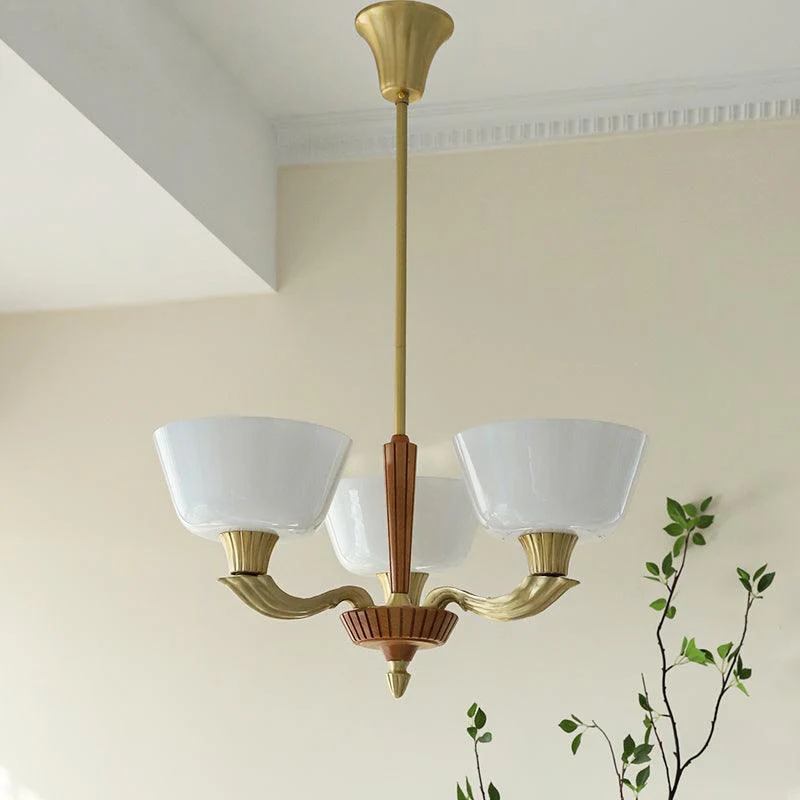 Lustra Chandelier Flared Shade Vintage - Image 26