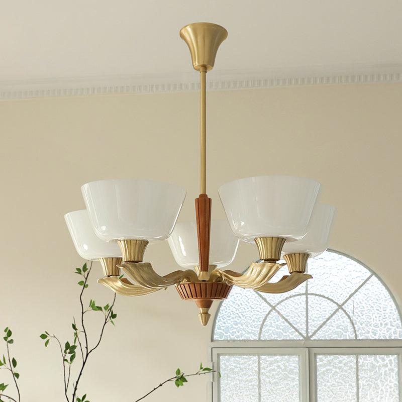 Lustra Chandelier Flared Shade Vintage - Image 27
