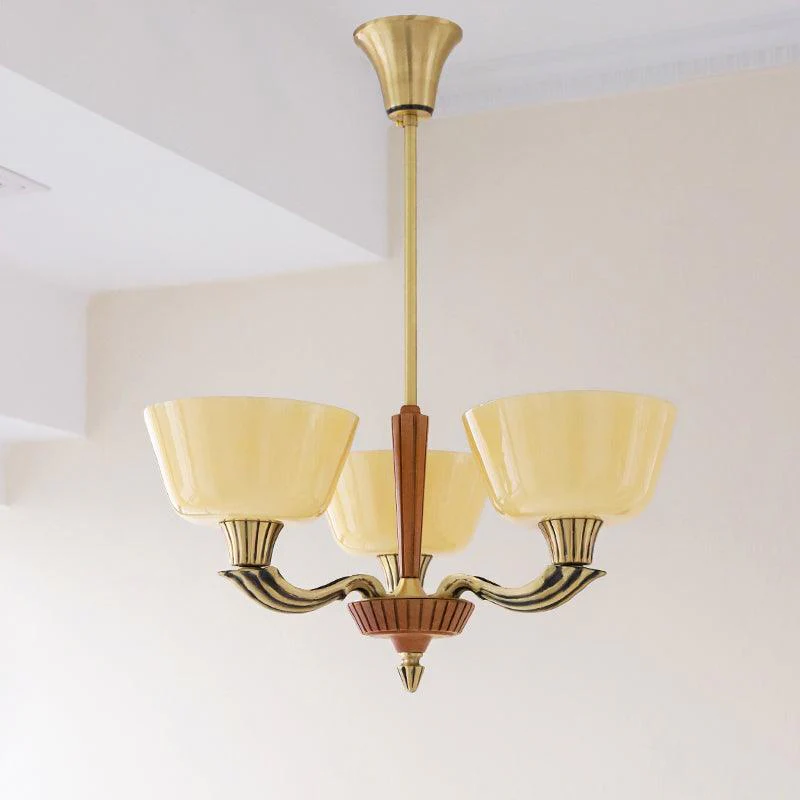 Lustra Chandelier Flared Shade Vintage - Image 28