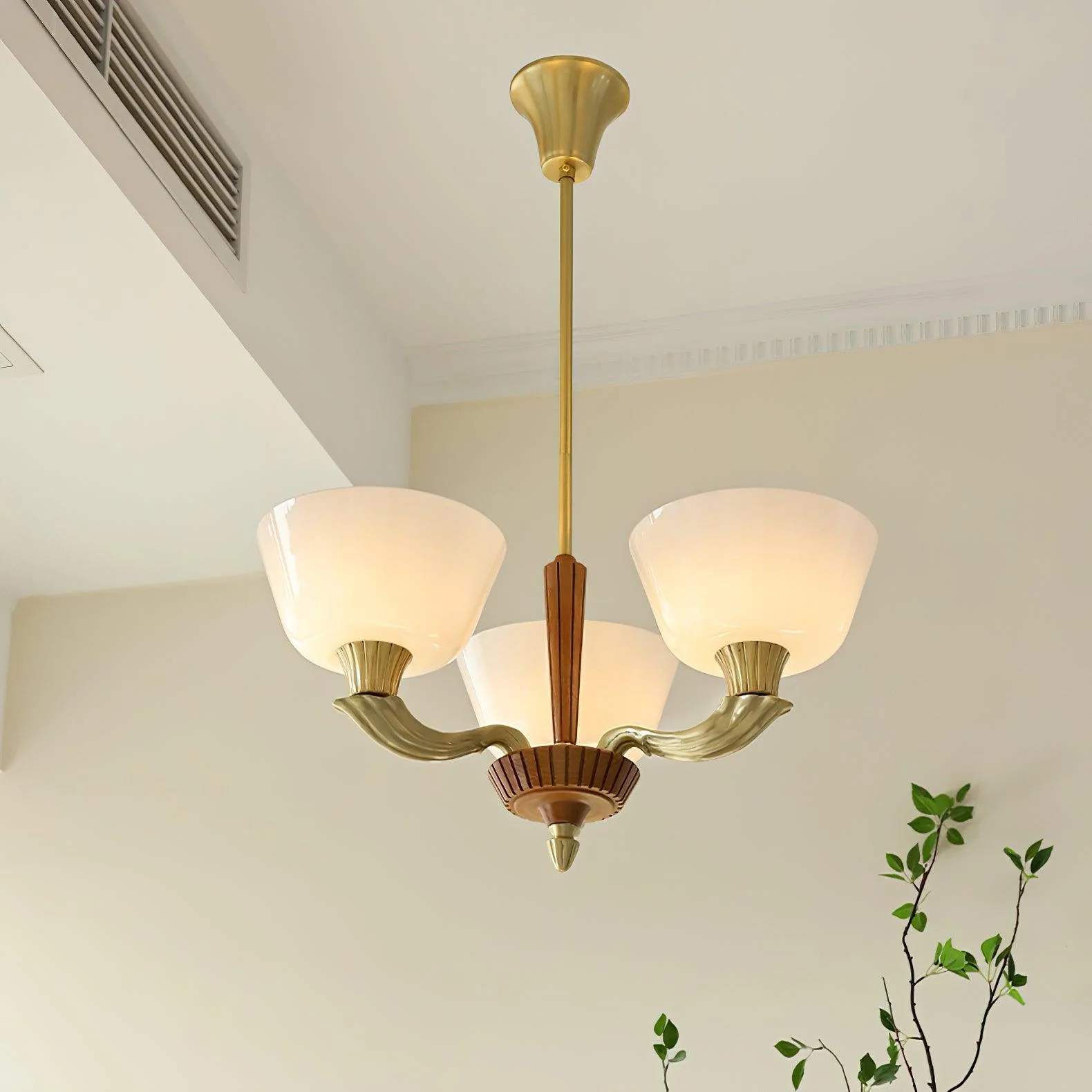 Lustra Chandelier Flared Shade Vintage - Image 30